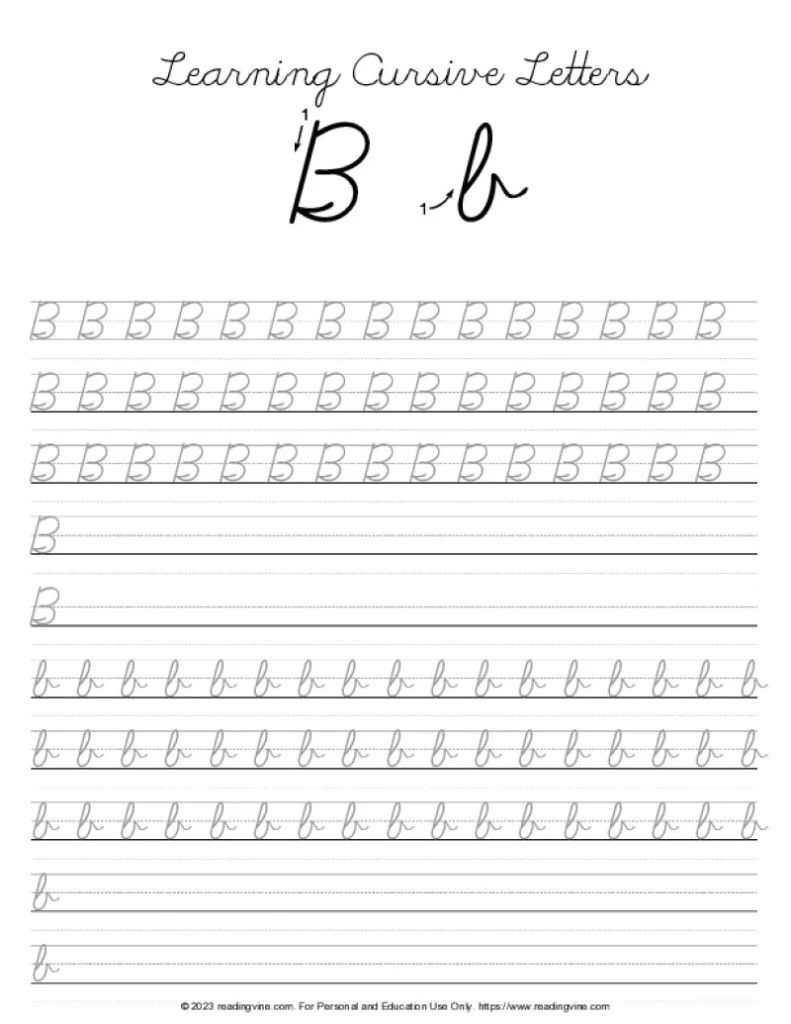 lower case b cursive lower case b cursive