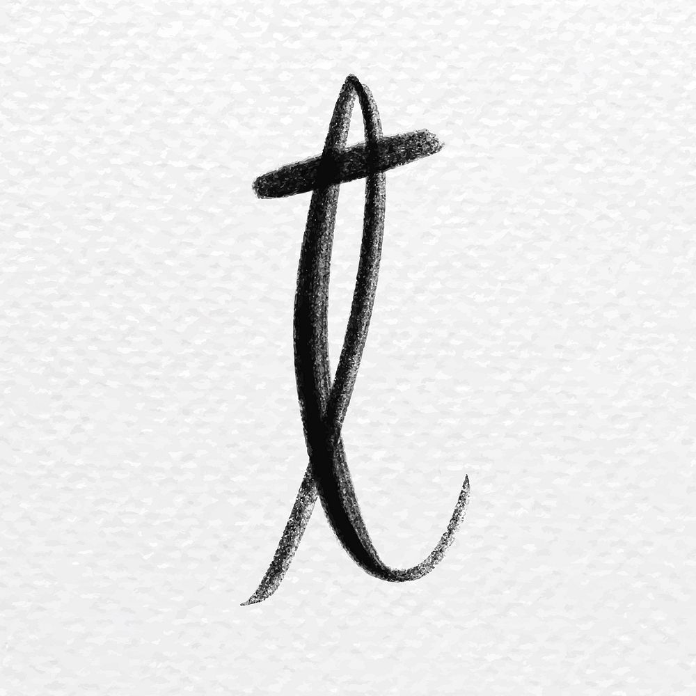 lowercase t in cursive