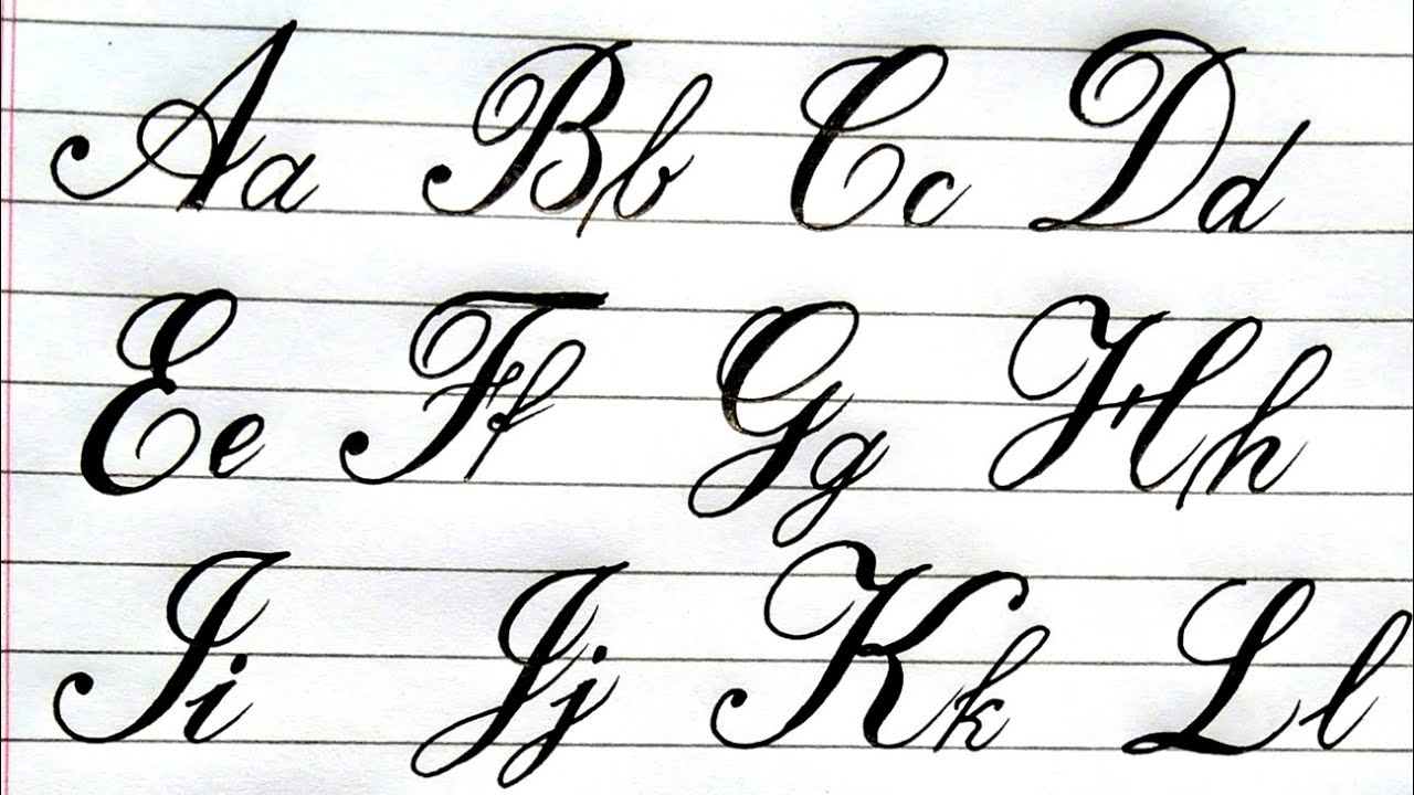 cursive alphabet a to z