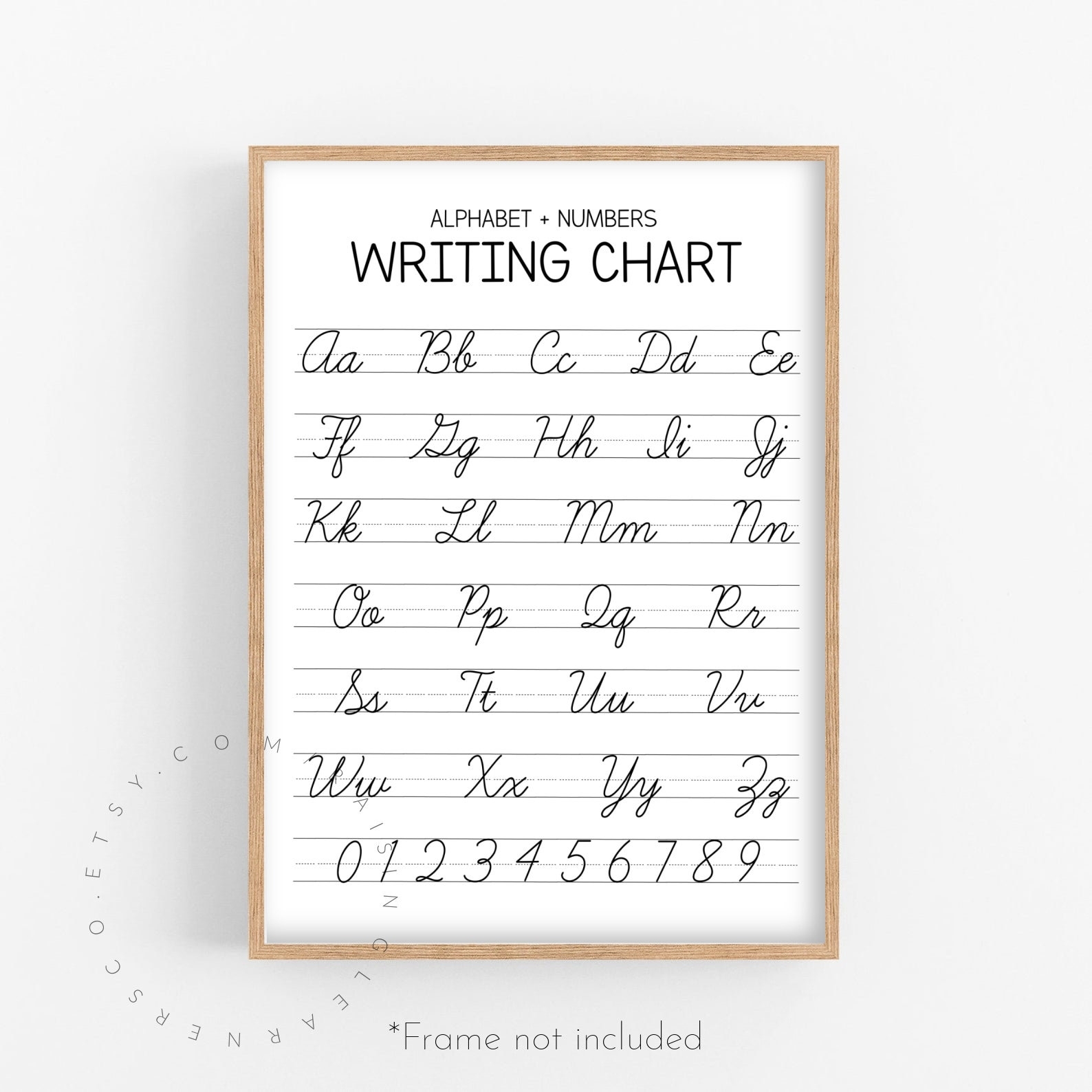 Cursive Writing Chart Poster unframed Cursive Alphabet Poster Cursive Chart ABC Poster Cursive Poster Print Homeschool Poster Etsy