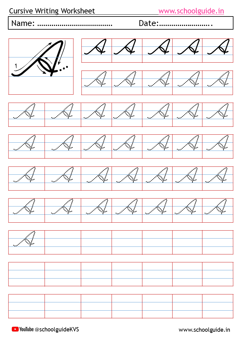 free cursive handwriting worksheets