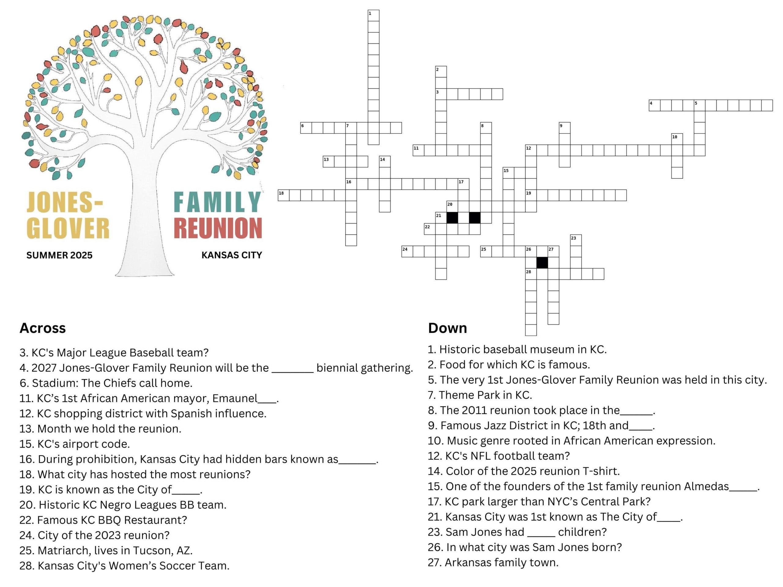 Custom Family Reunion Crossword Puzzle Poster Personalized Reunion Game Etsy Israel