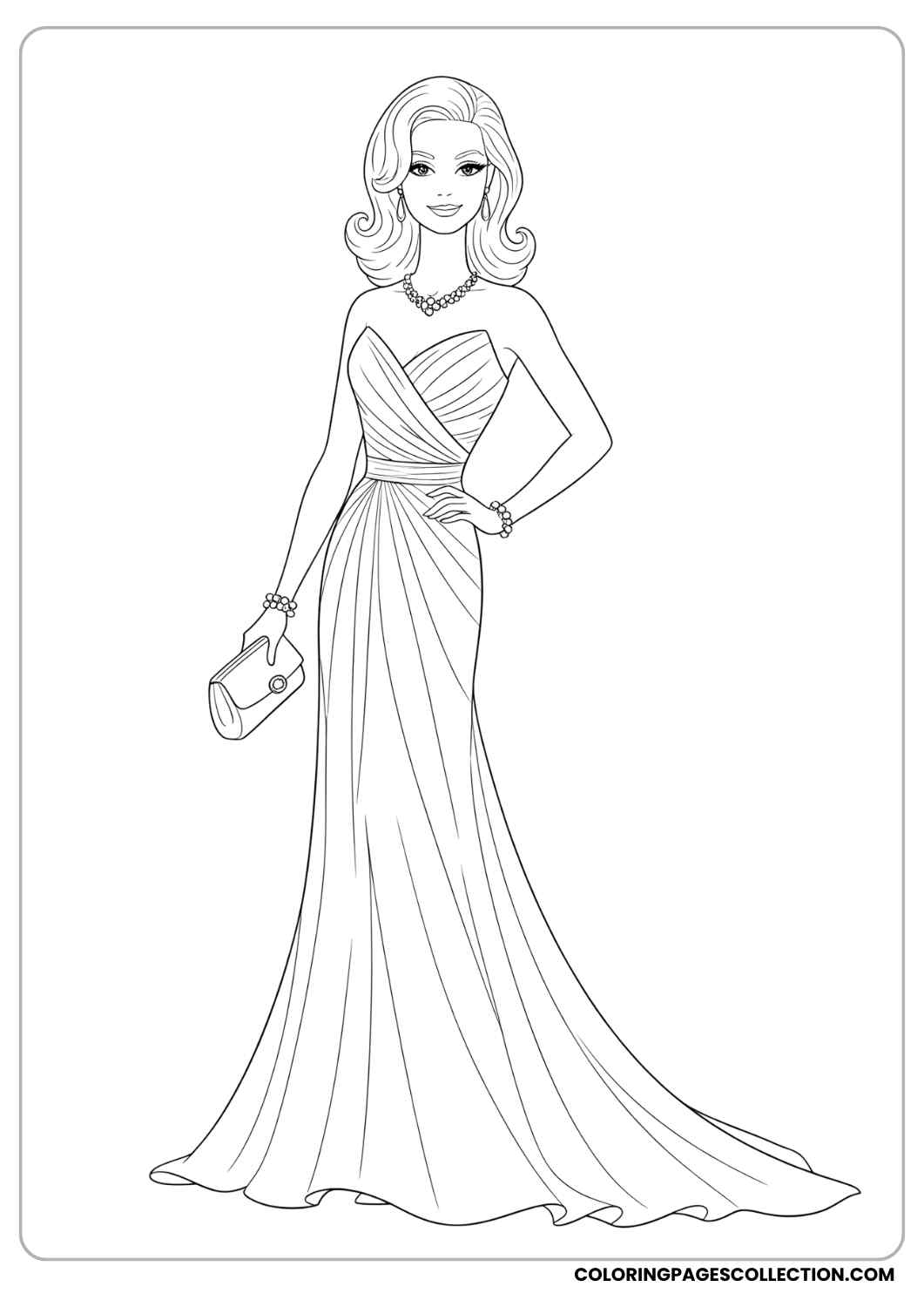 free barbie colouring pages