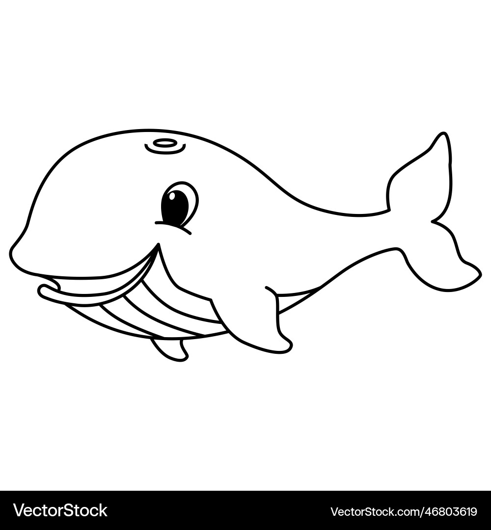 Cute Whale Cartoon Coloring Page For Kids Free Vector VectorStock Cute Whale Cartoon Coloring Page For Kids Free Vector VectorStock