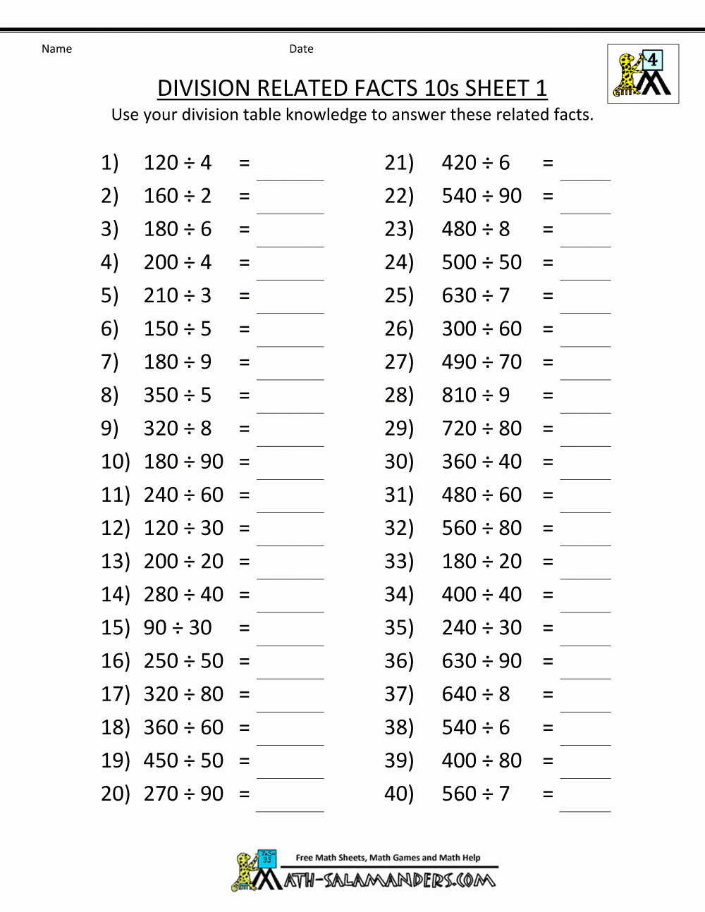Dividing By Multiples Of 10