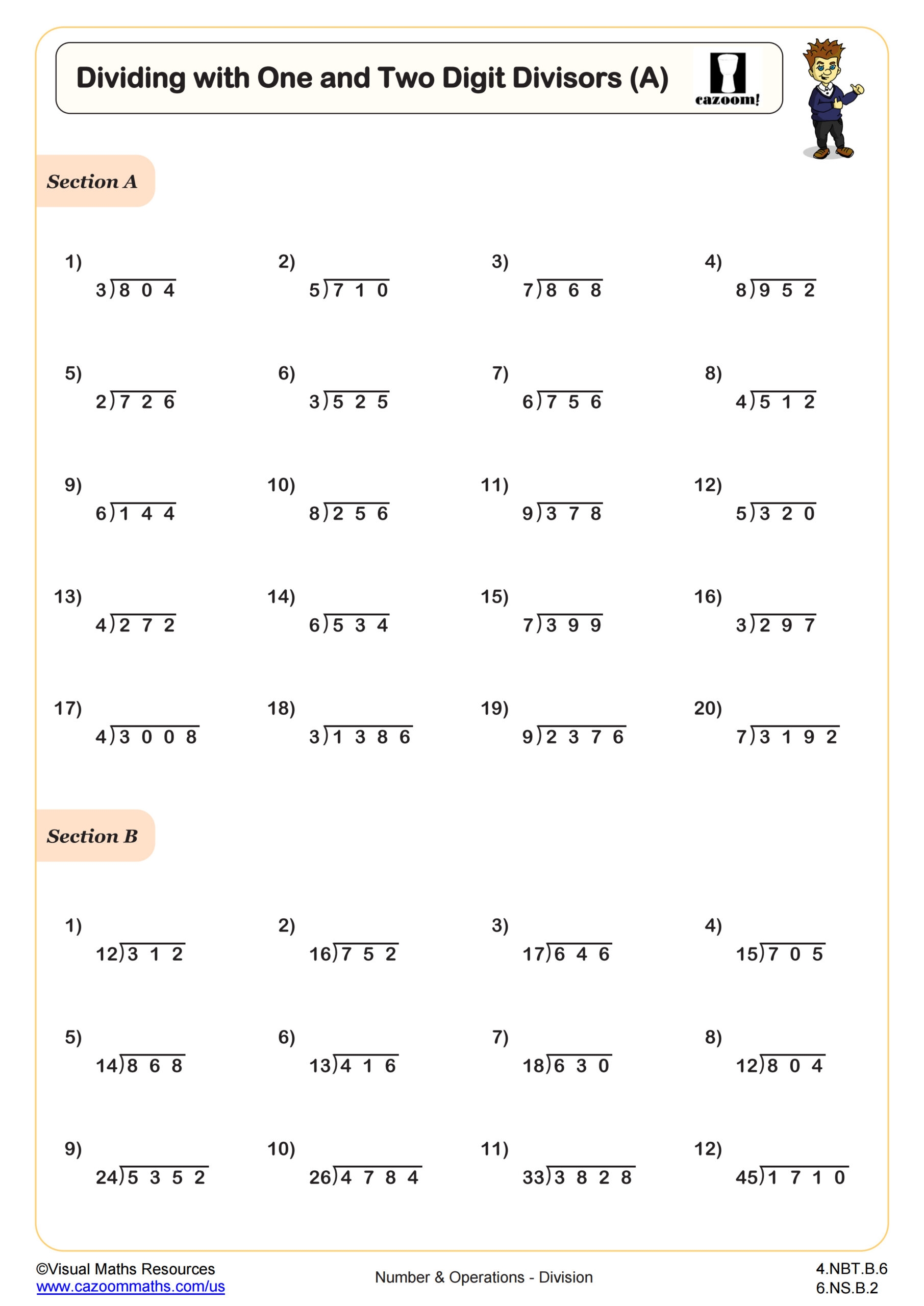 Dividing With One And Two Digit Divisors A Worksheet Fun And Engaging 4th Grade PDF Worksheets