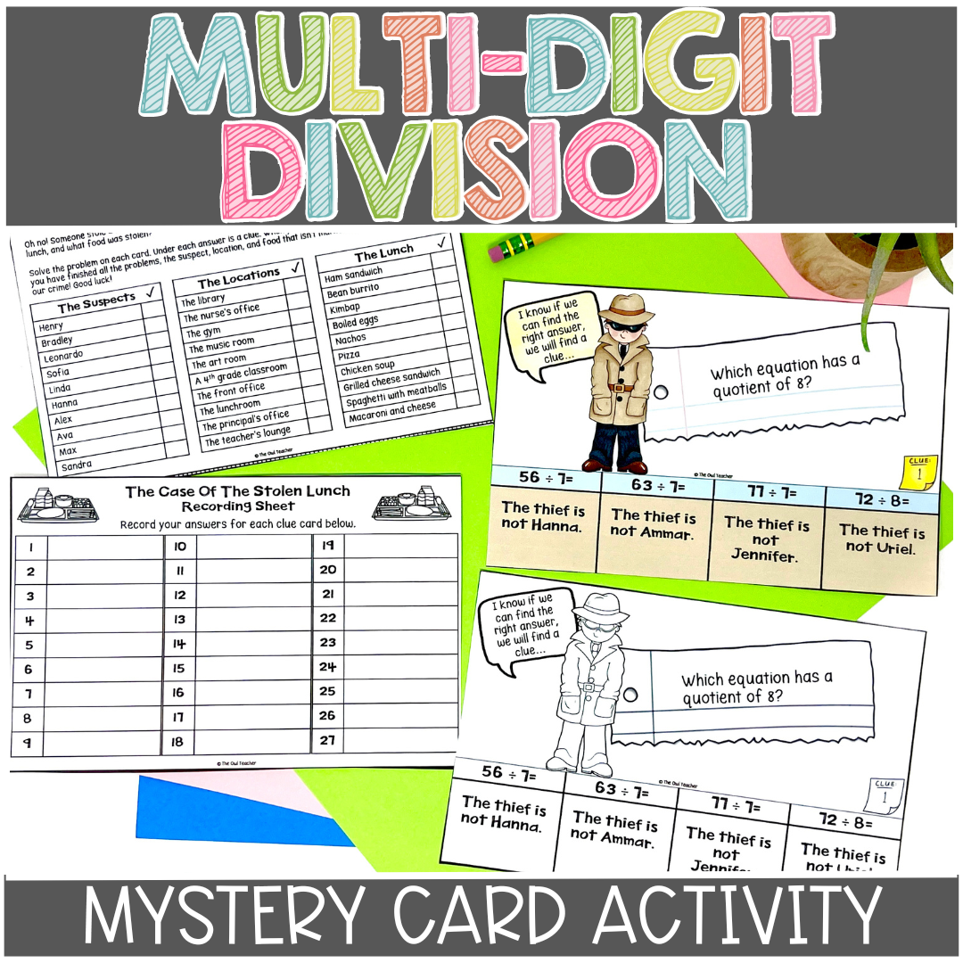 Division Of Multi digit Numbers Math Mystery Made By Teachers