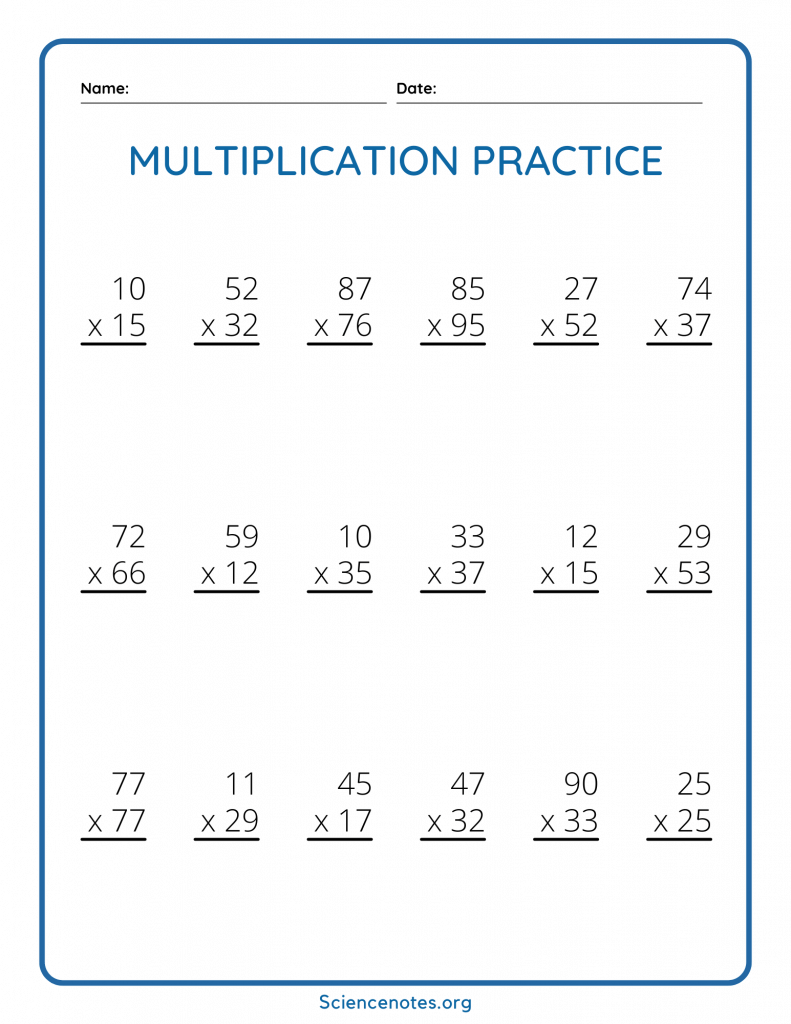 Double Digit Multiplication Worksheets Double Digit Multiplication Worksheets