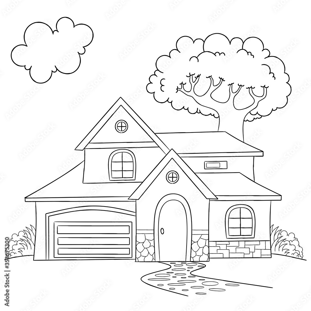 coloring pages a house coloring pages a house