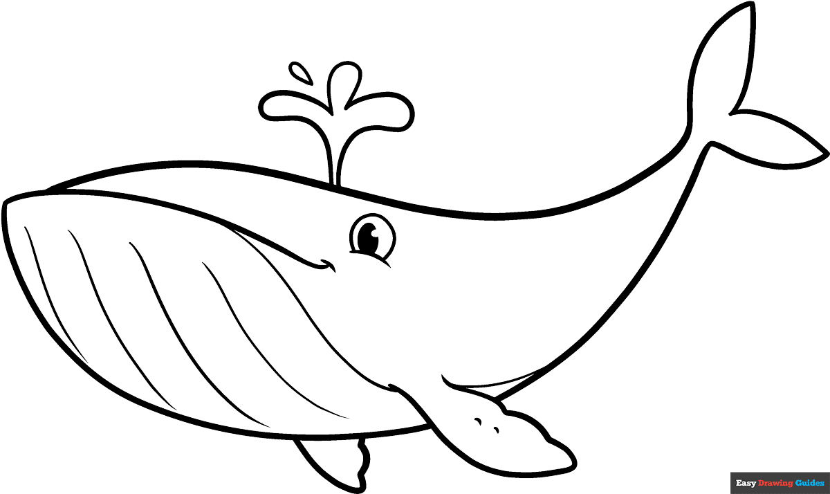 Easy Whale Coloring Page Easy Drawing Guides