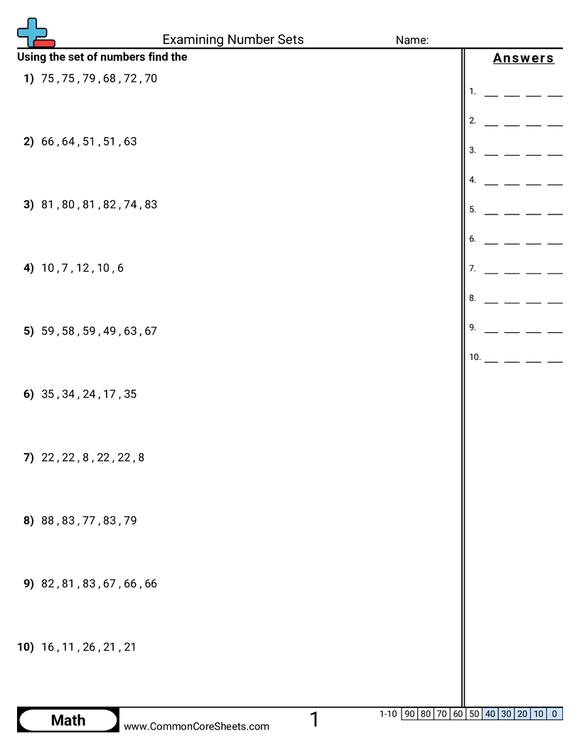 Examining Number Sets Worksheet Download Examining Number Sets Worksheet Download