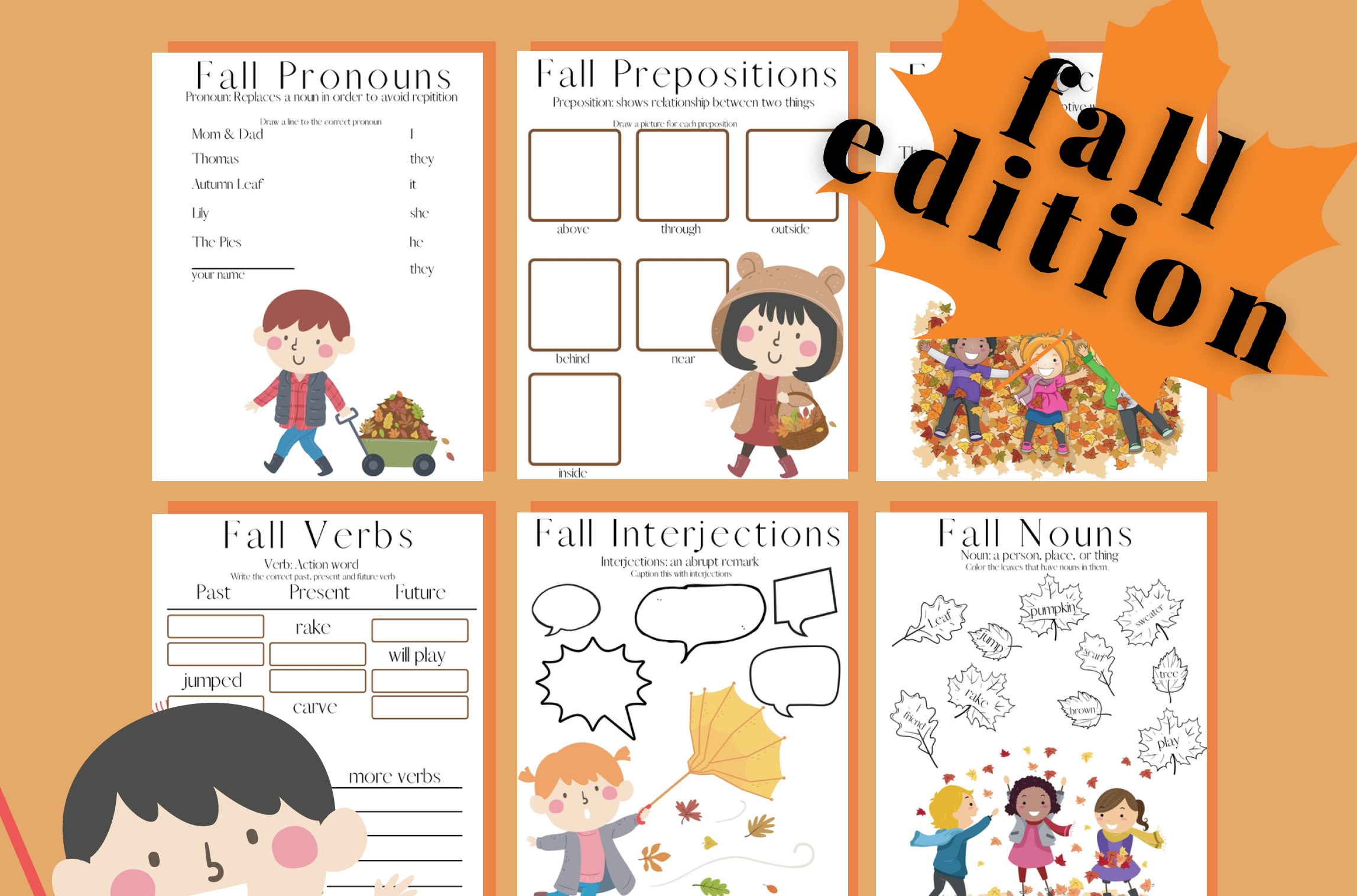 Fall Parts Of Speech Workbook SKrafty