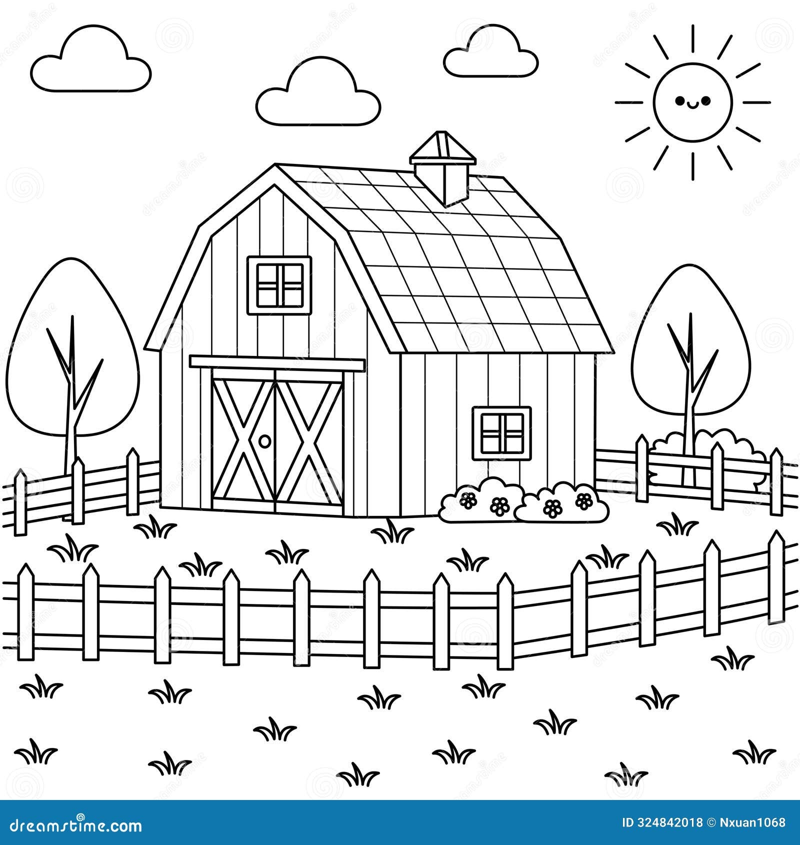 coloring page of a barn coloring page of a barn