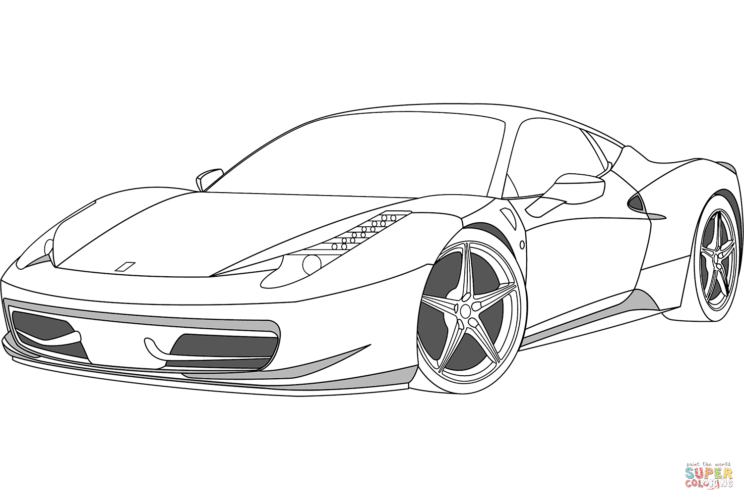 Ferrari 458 Coloring Page Free Printable