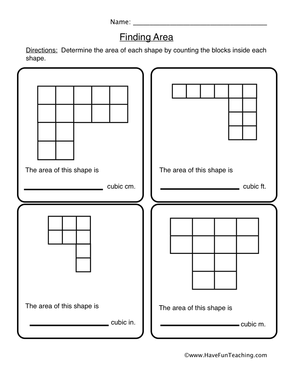 Finding Area Of Irregular Shapes Worksheet Have Fun Teaching