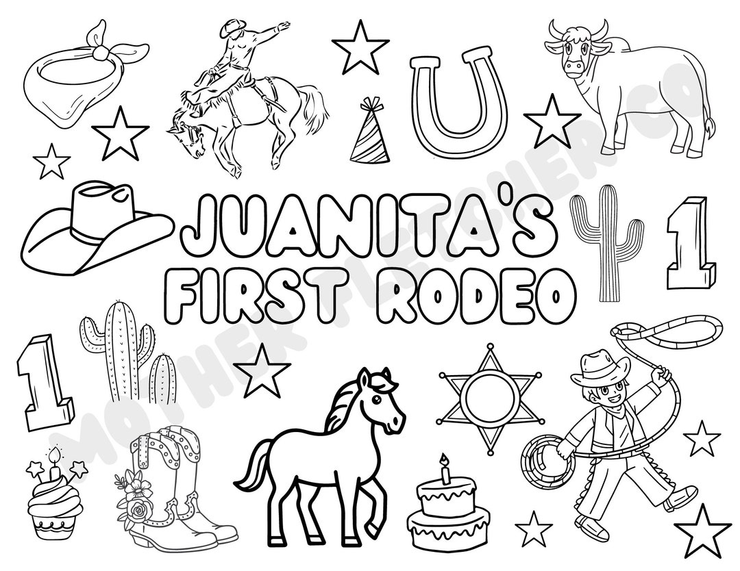 First Rodeo Coloring Sheet Etsy