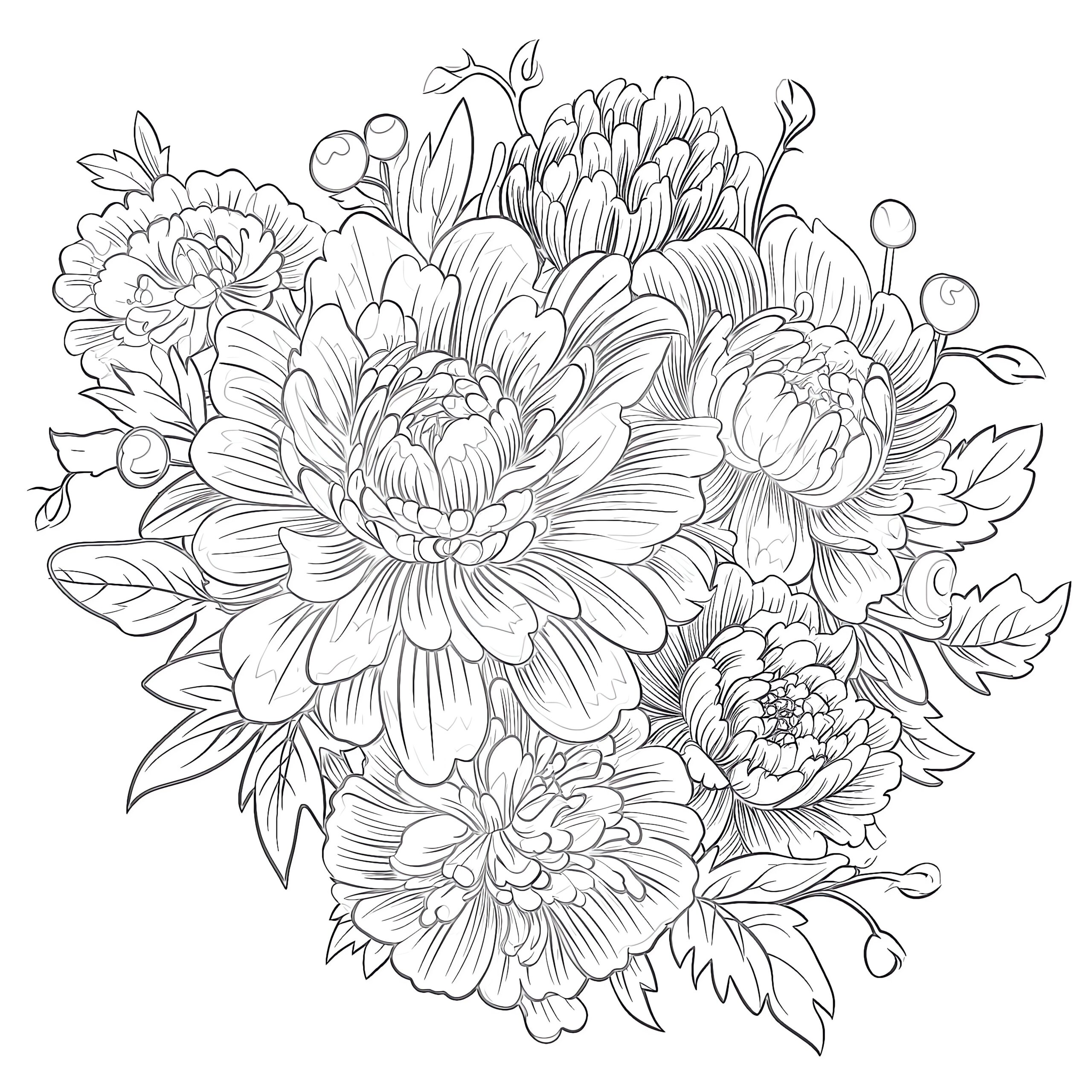 coloring pages realistic flowers