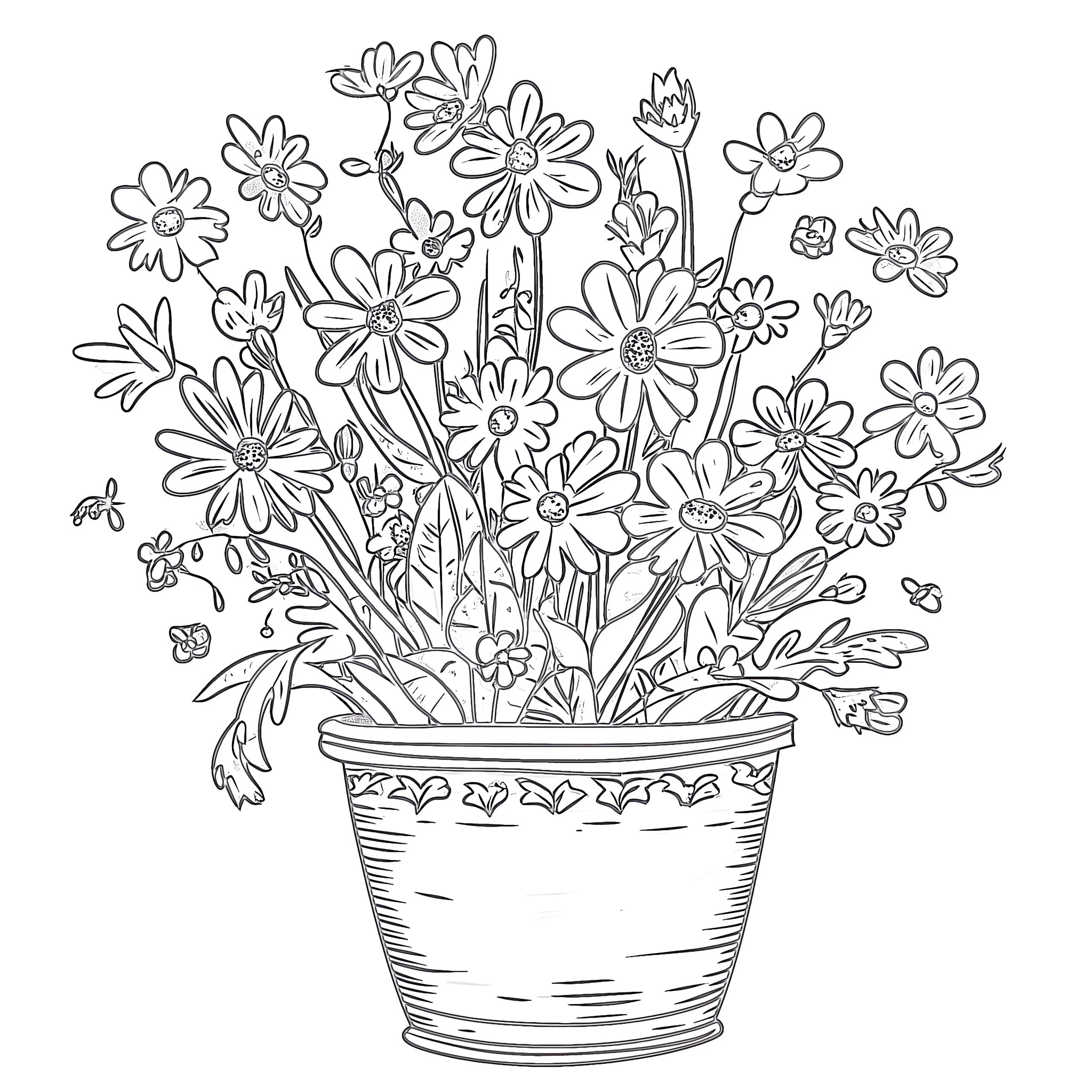 Flower In A Pot Coloring Page Coloring Pages Mimi Panda Flower In A Pot Coloring Page Coloring Pages Mimi Panda
