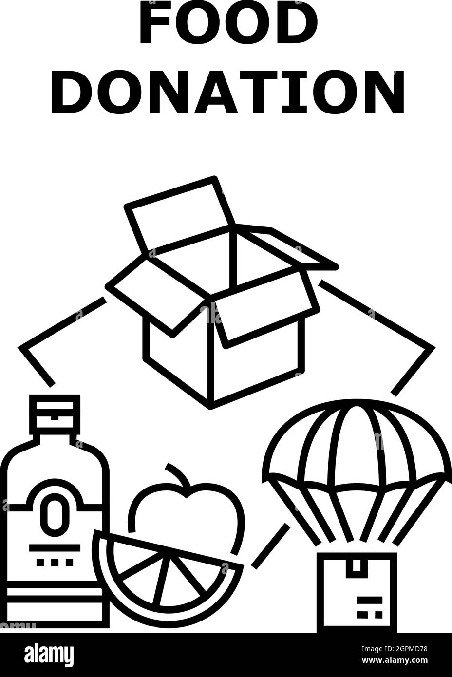 Food Donation Vector Concept Color Illustration Stock Vector Image Art Alamy