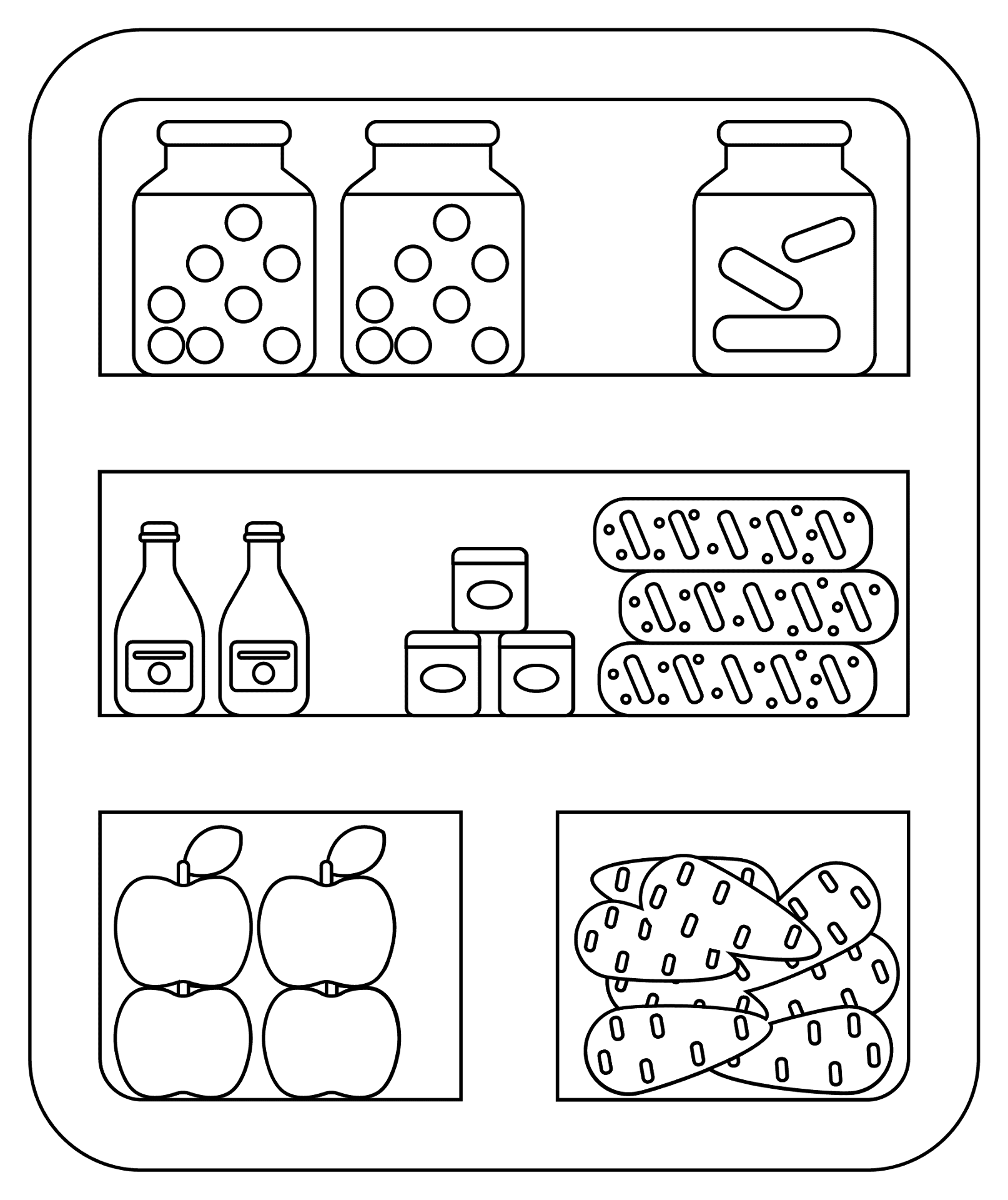 Food Pantry Coloring Page Free Printable