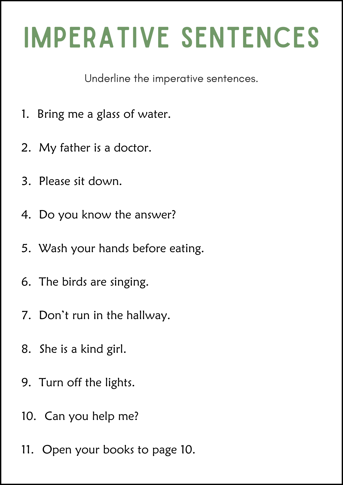 Four Types Of Sentences Grammar Worksheets Declarative Interrogative Imperative Exclamatory Made By Teachers