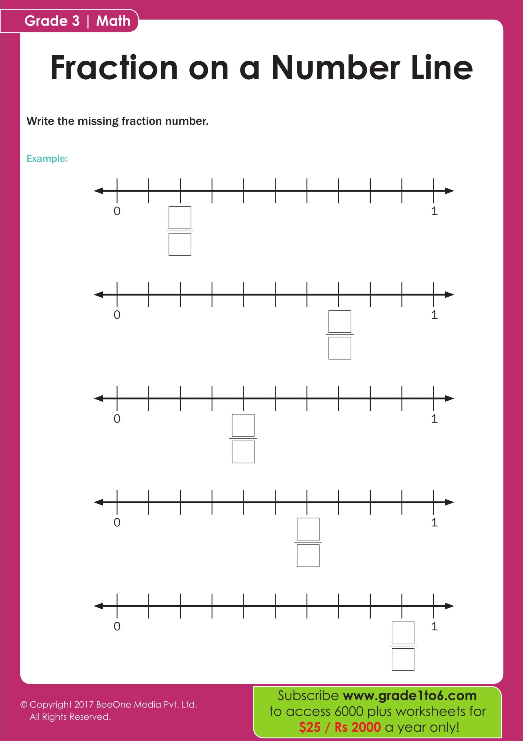 Fractions On A Number Line Worksheet PDF Practice And Mastery