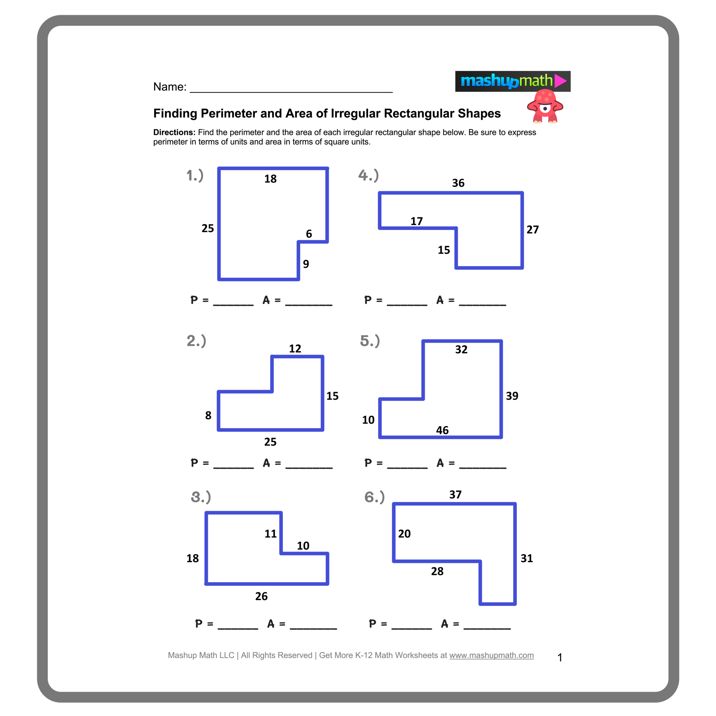 area perimeter irregular shapes