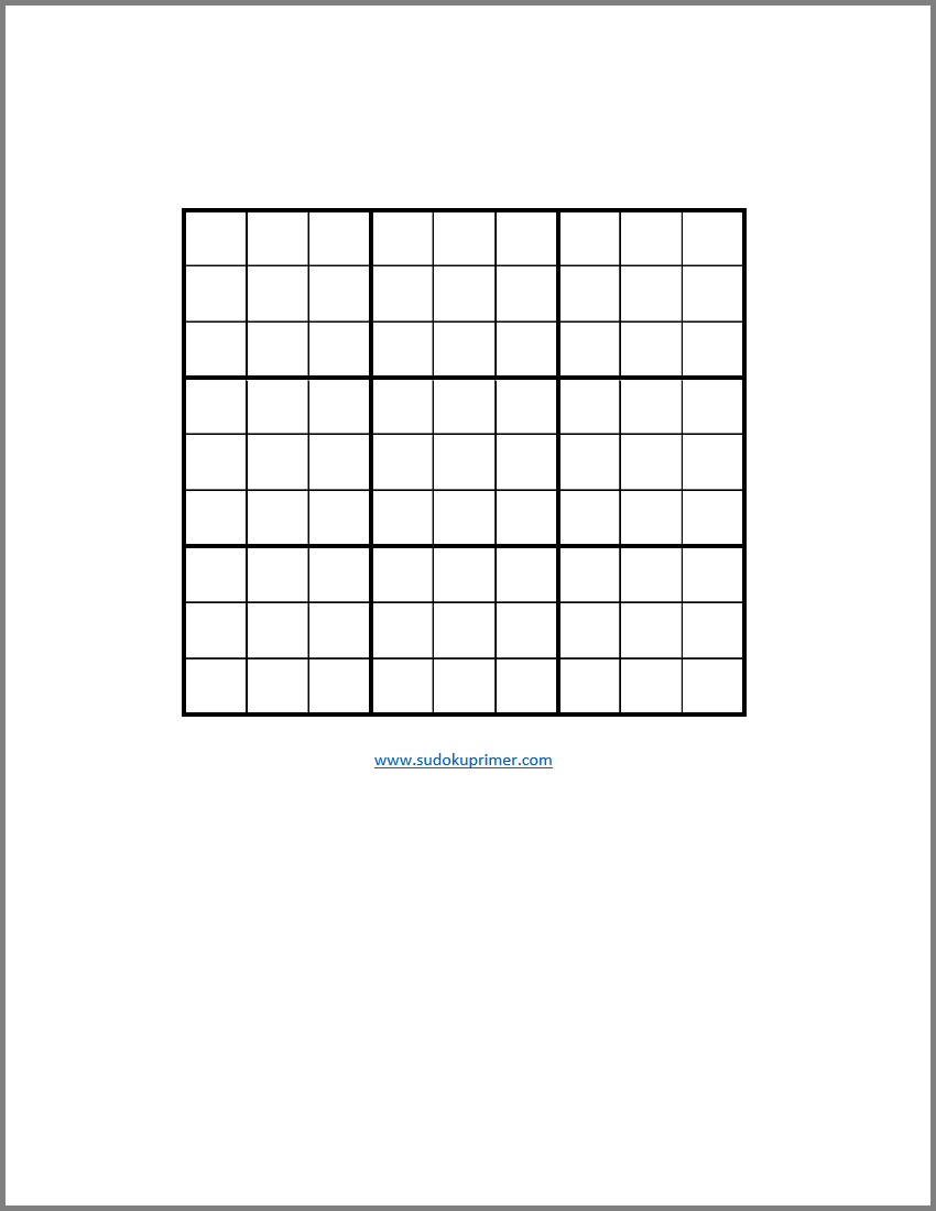 printable blank sudoku forms