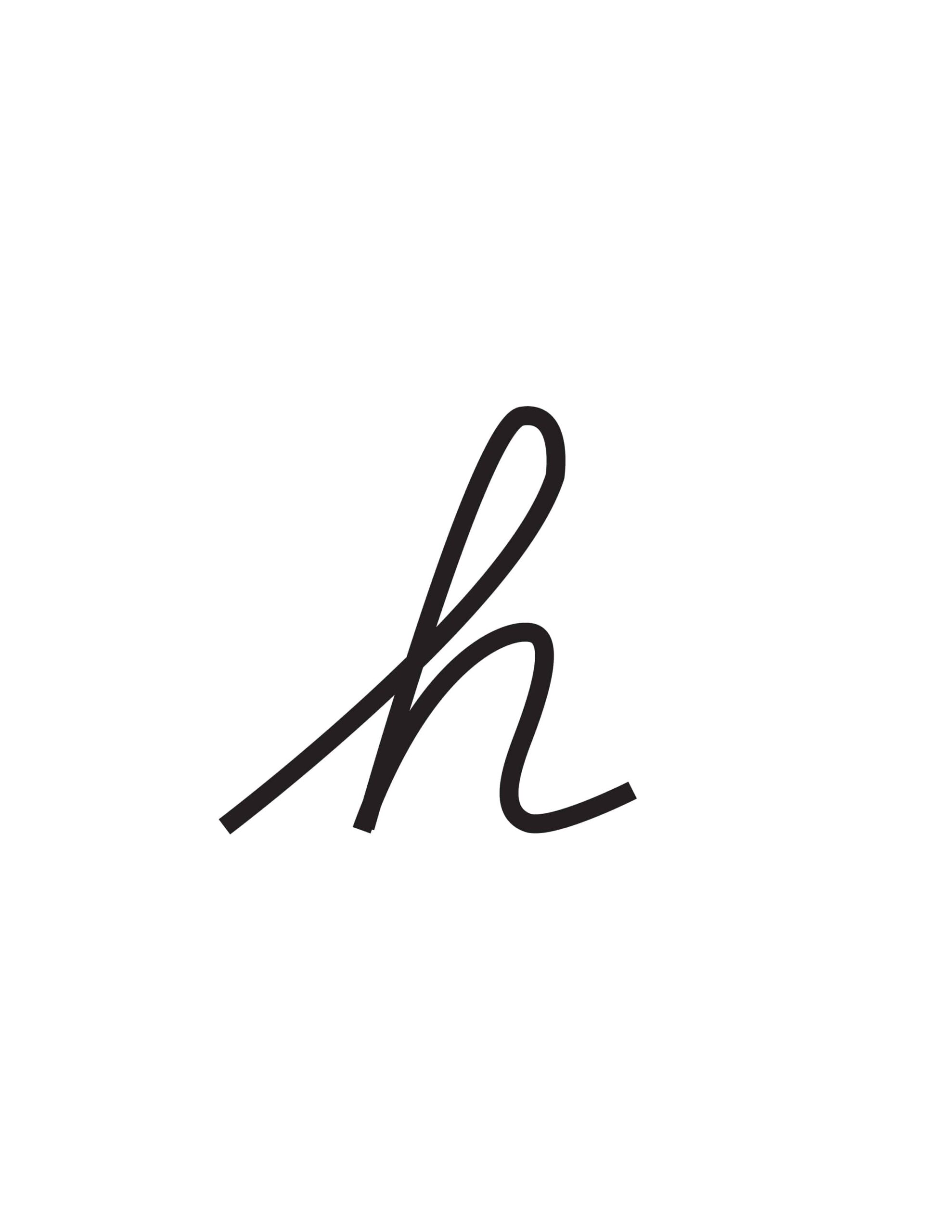 h in cursive writing