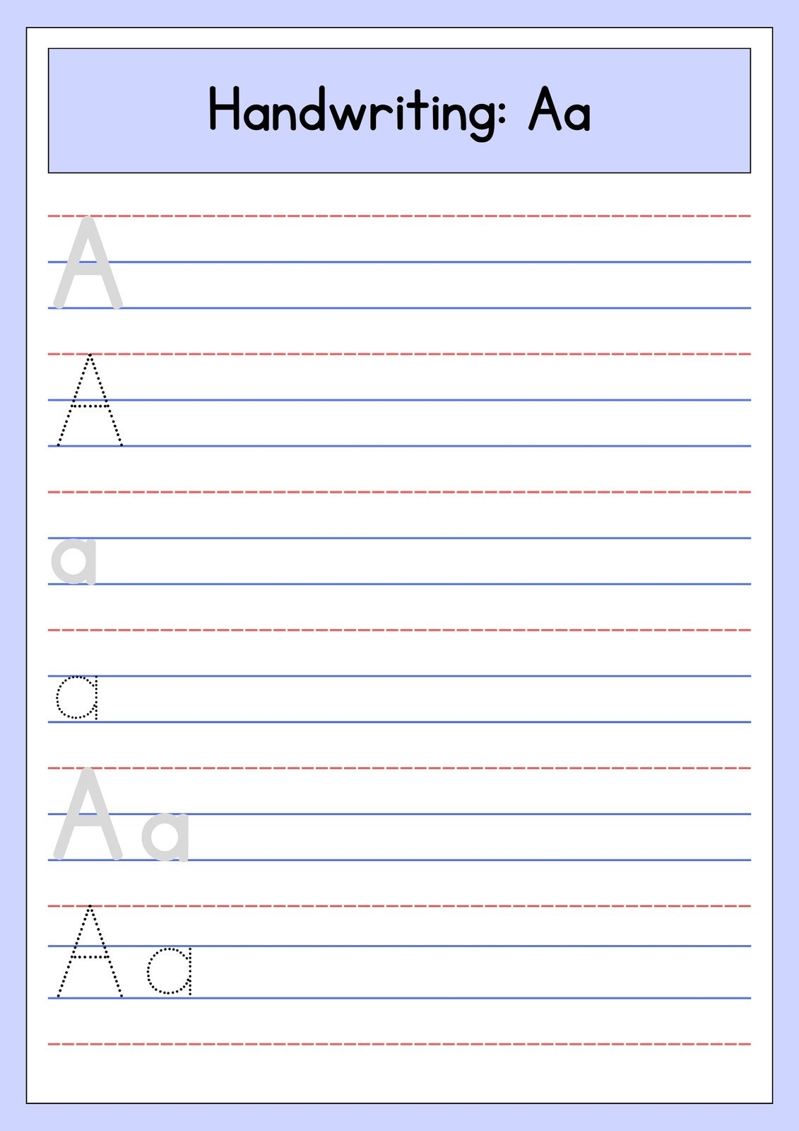 handwriting practice paper printable