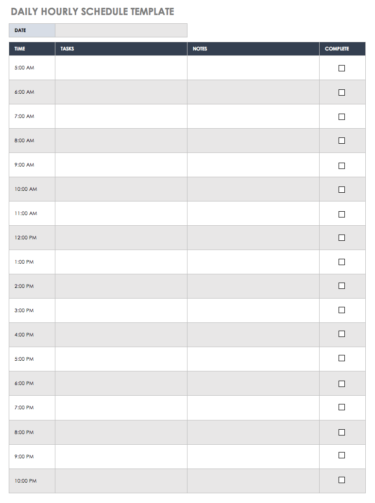 Free Daily Work Schedule Templates Smartsheet Free Daily Work Schedule Templates Smartsheet