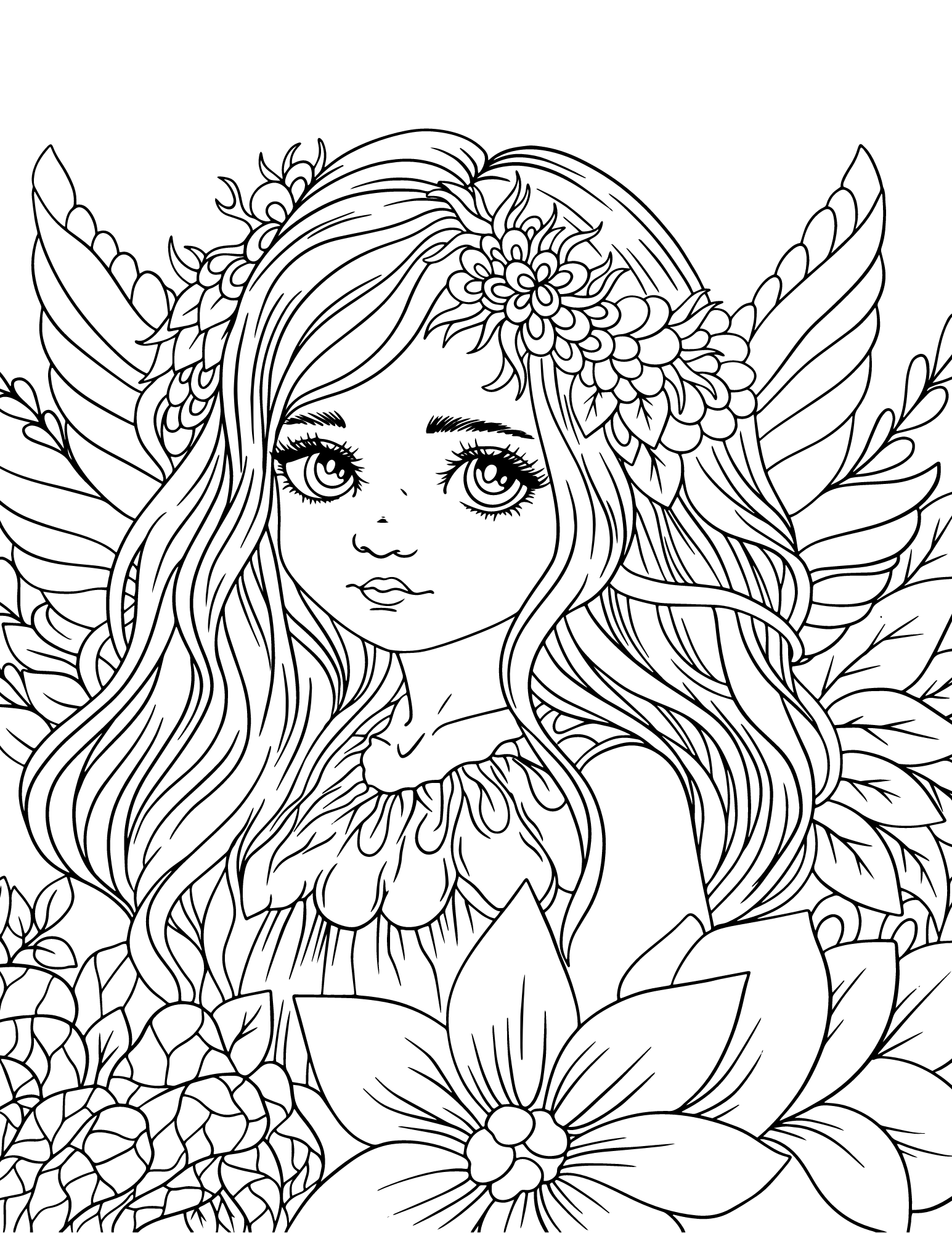 coloring picture of a fairy