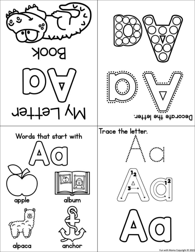 Free Letter A Worksheets For Preschool Kindergarten Fun With Mama