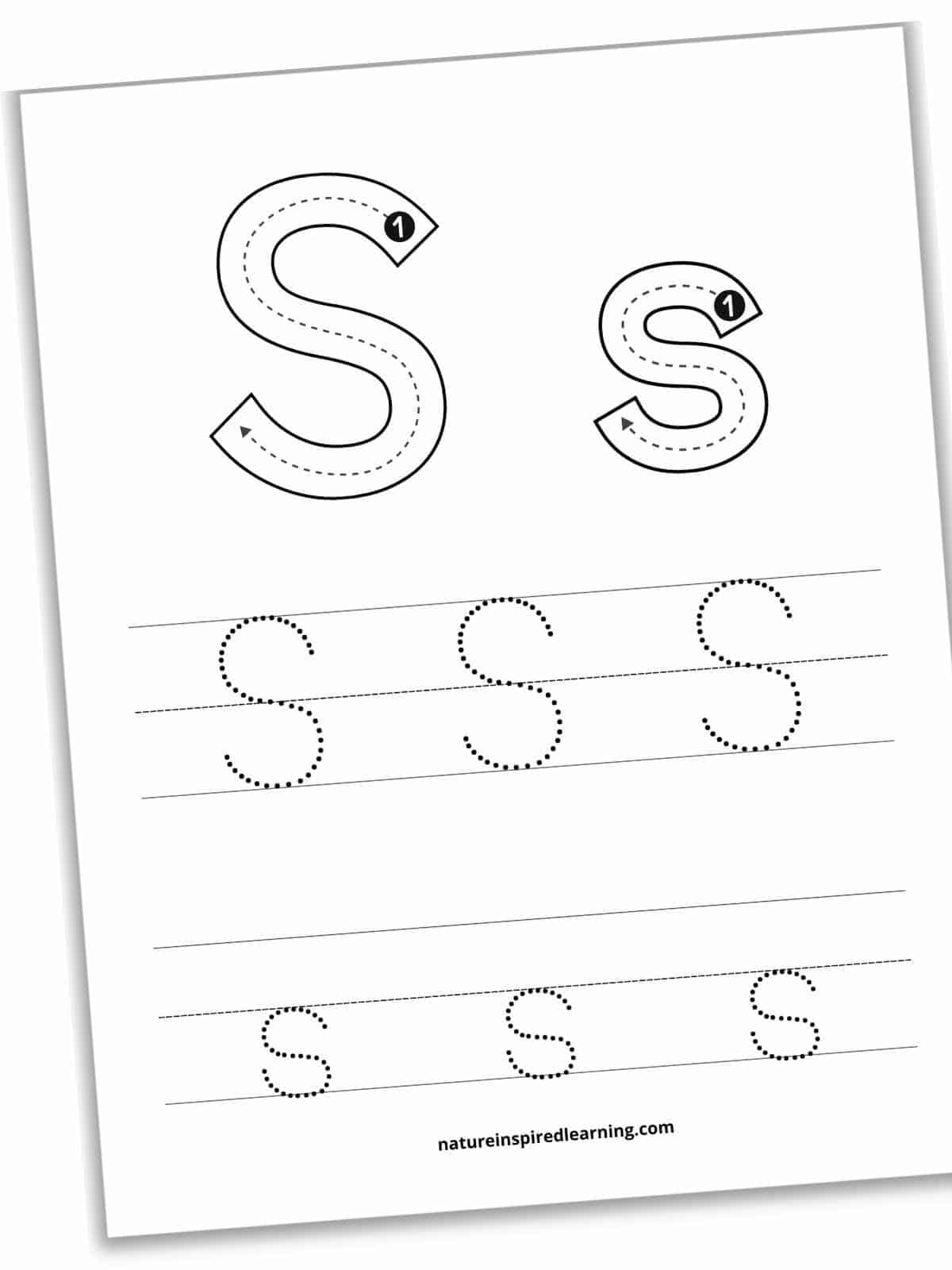letter s tracing worksheets