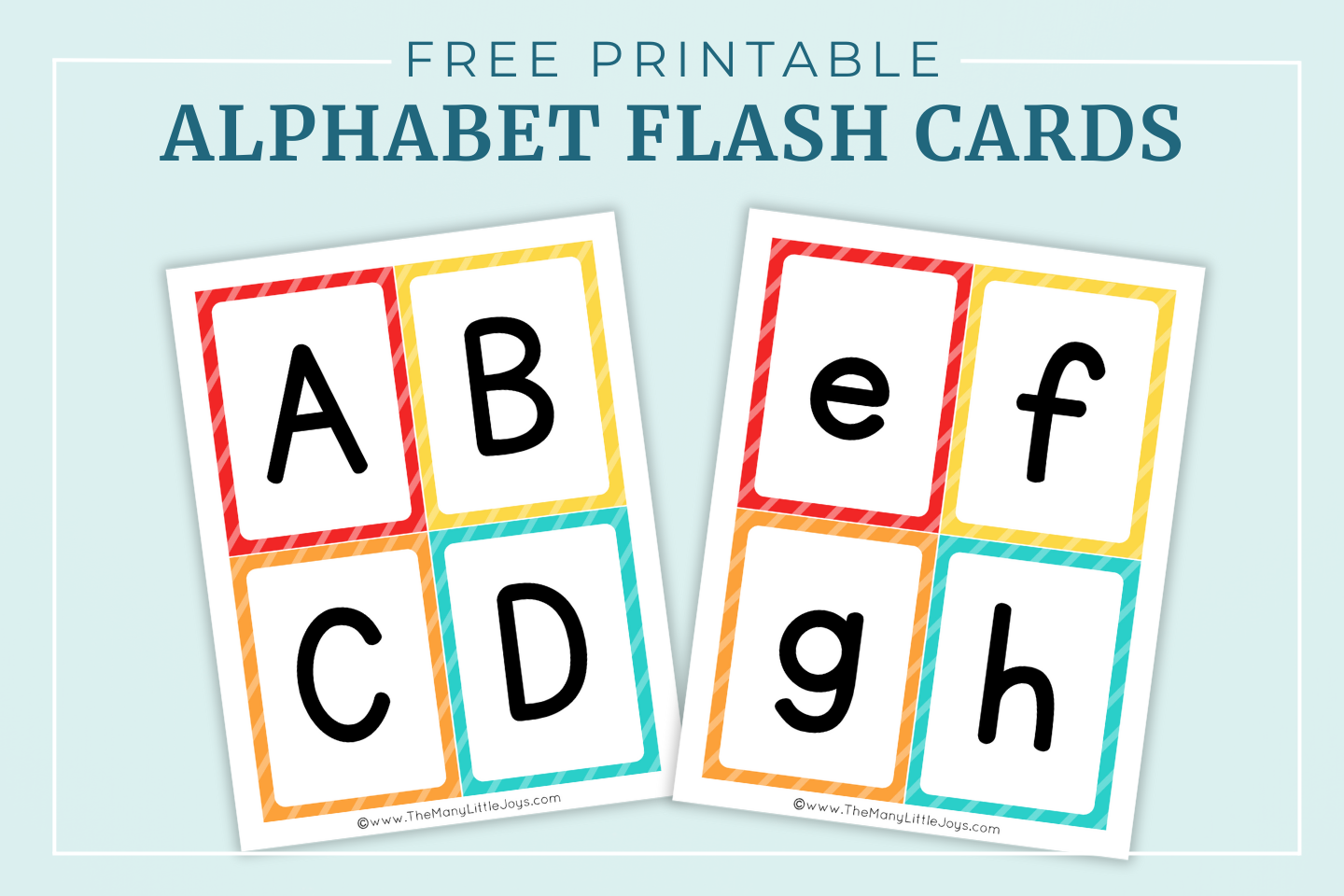Free Printable Alphabet Flashcards upper And Lowercase The Many Little Joys