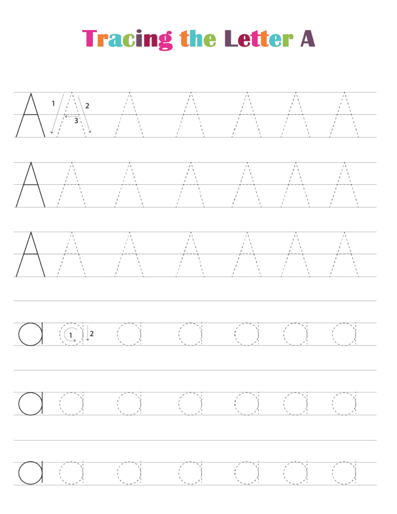 letter tracing free printables