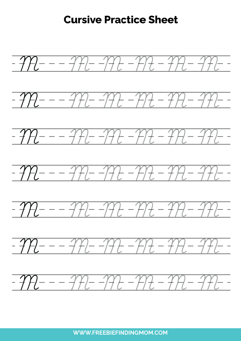 free printable cursive practice sheets