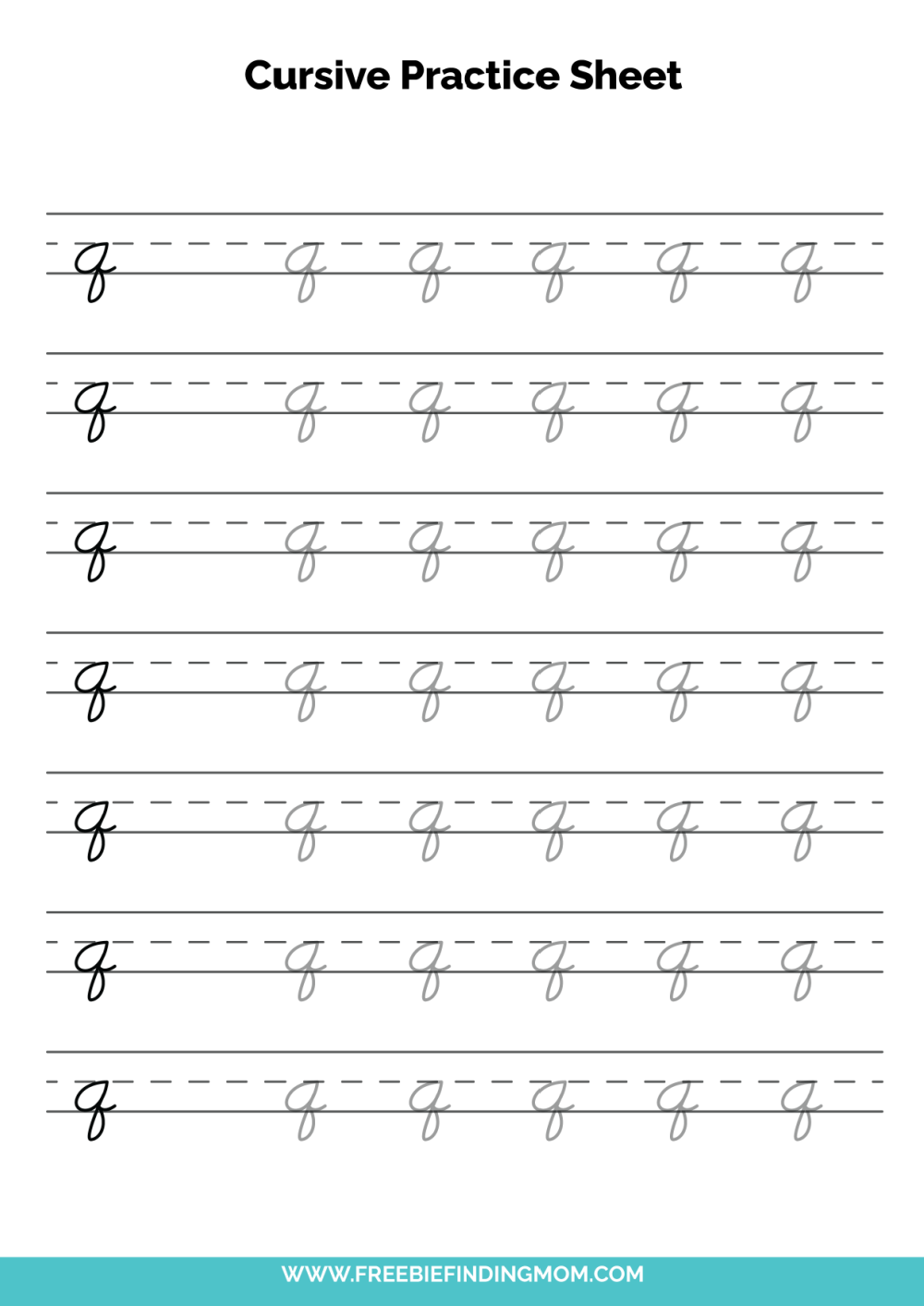 Free Printable Cursive Writing Practice Sheets PDF Downloads