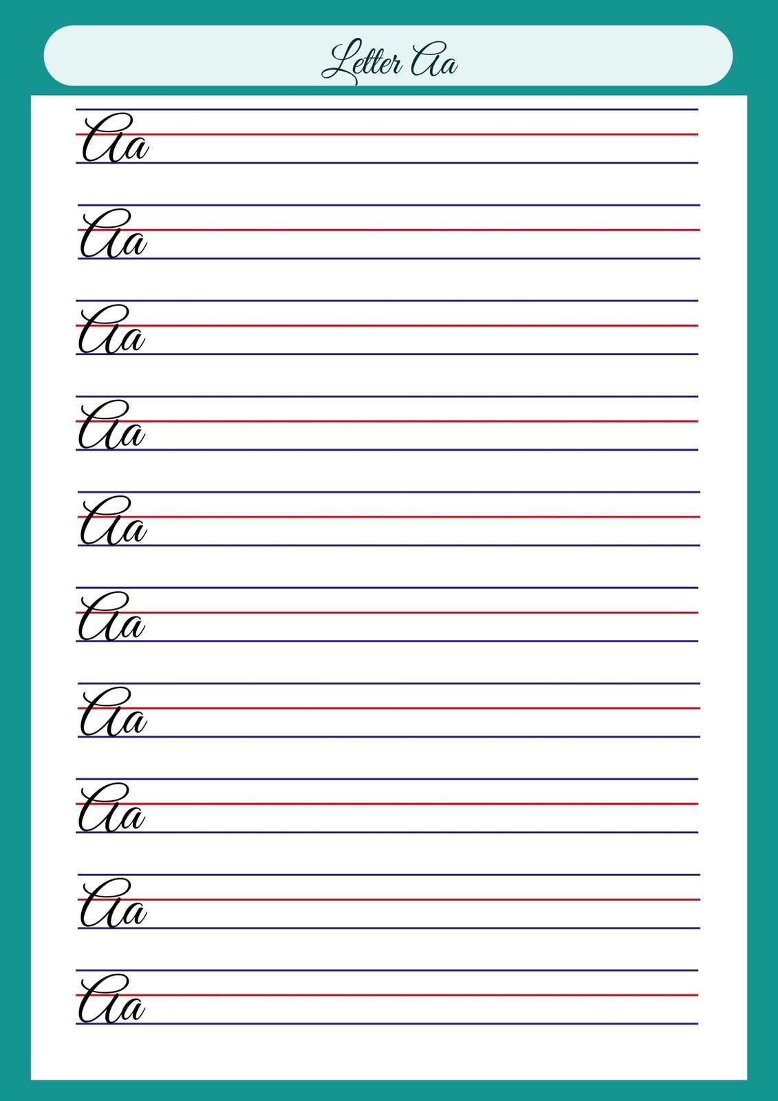 learn to write cursive worksheets