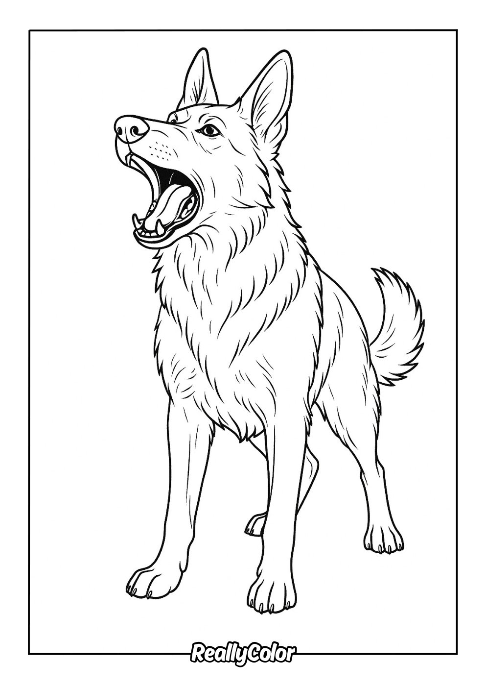 german shepherd dog coloring pages