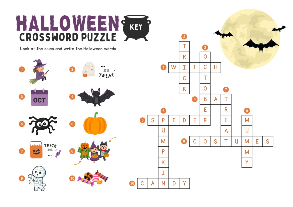 Free Printable Halloween Crossword Puzzle For Kids Teach Me Mama