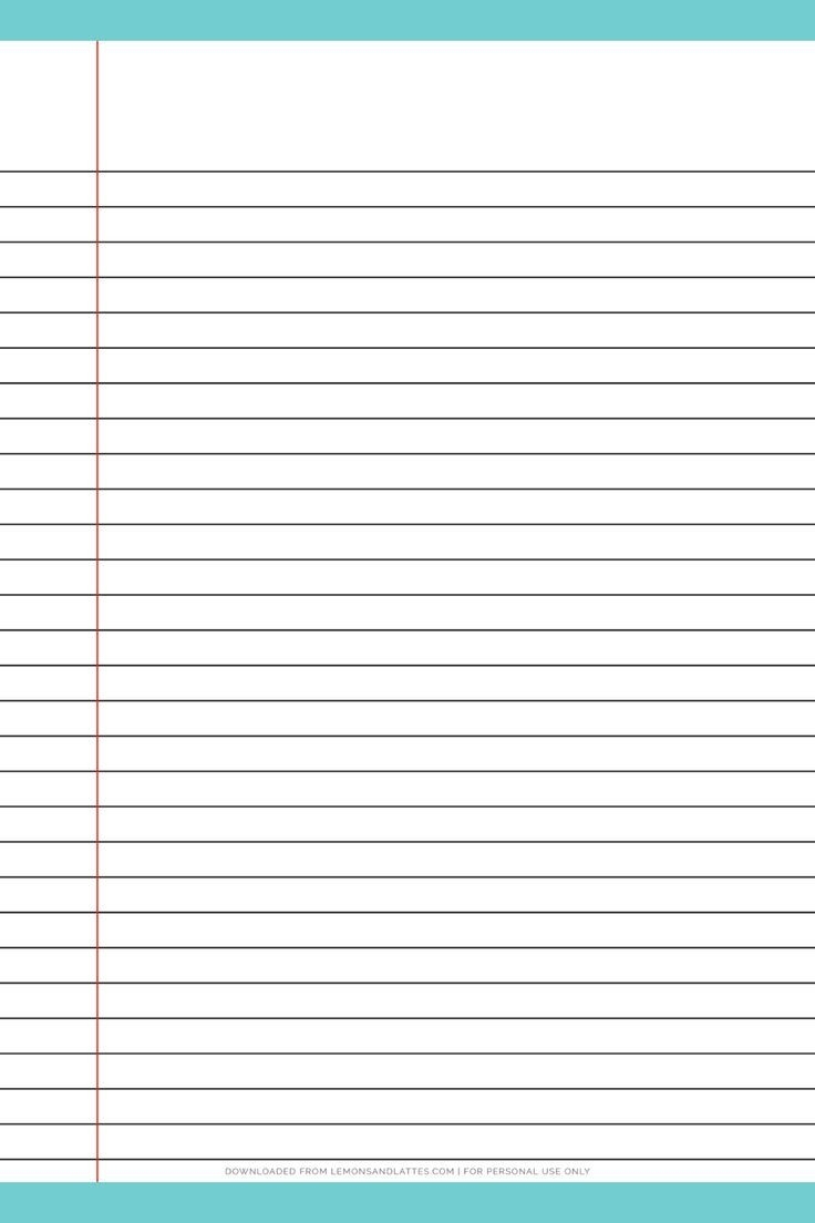 Free Printable Lined Notebook Paper Free Printable Lined Notebook Paper