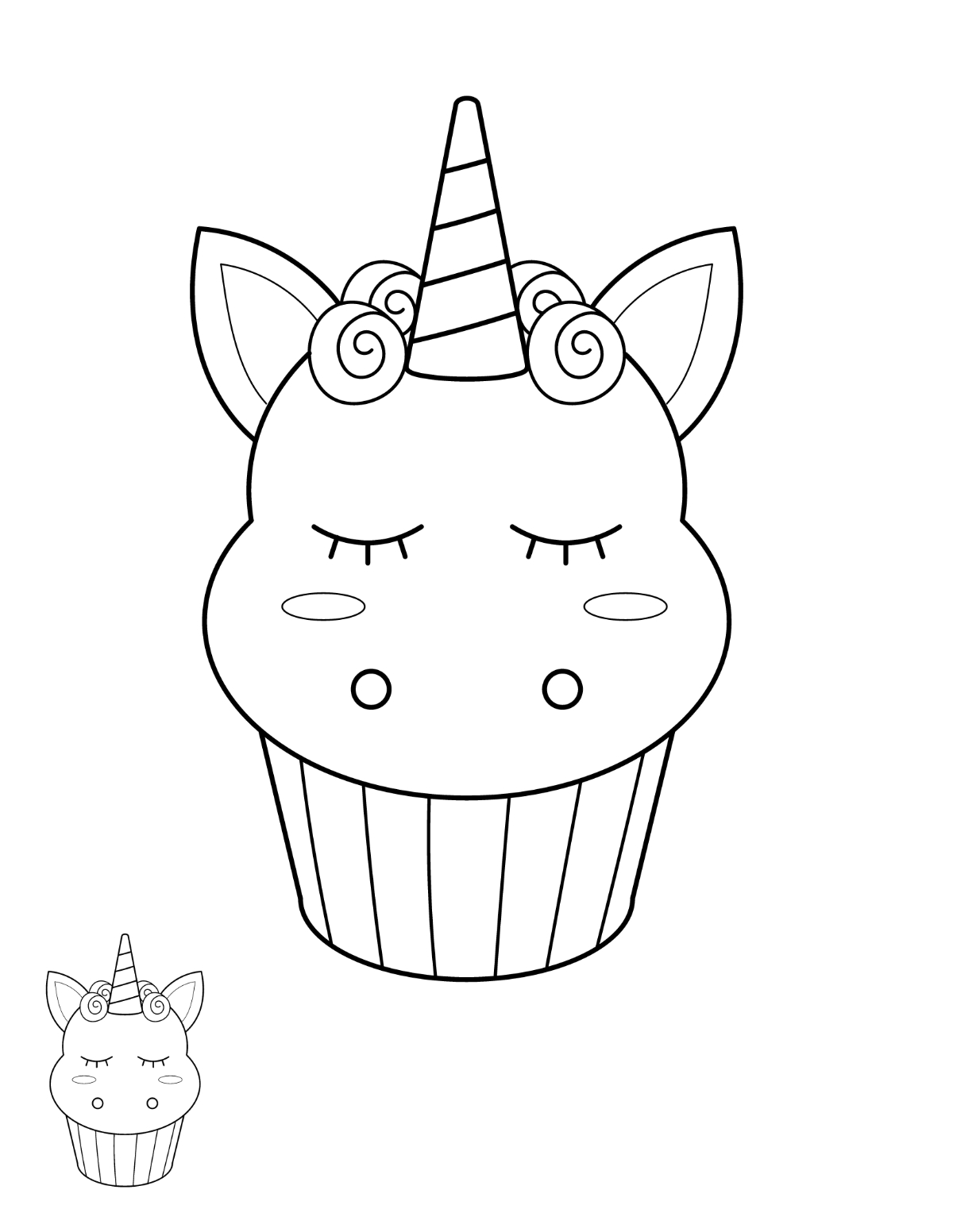 Free Unicorn Cupcake Coloring Page Template To Edit Online