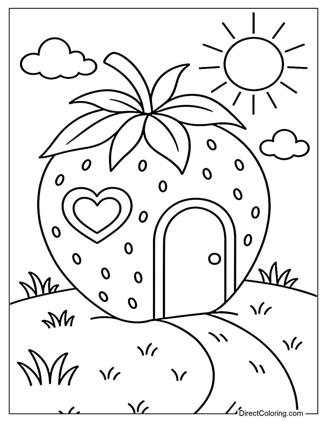 Fruit Houses Coloring Pages Free PDF To Download And Print Fruit Houses Coloring Pages Free PDF To Download And Print