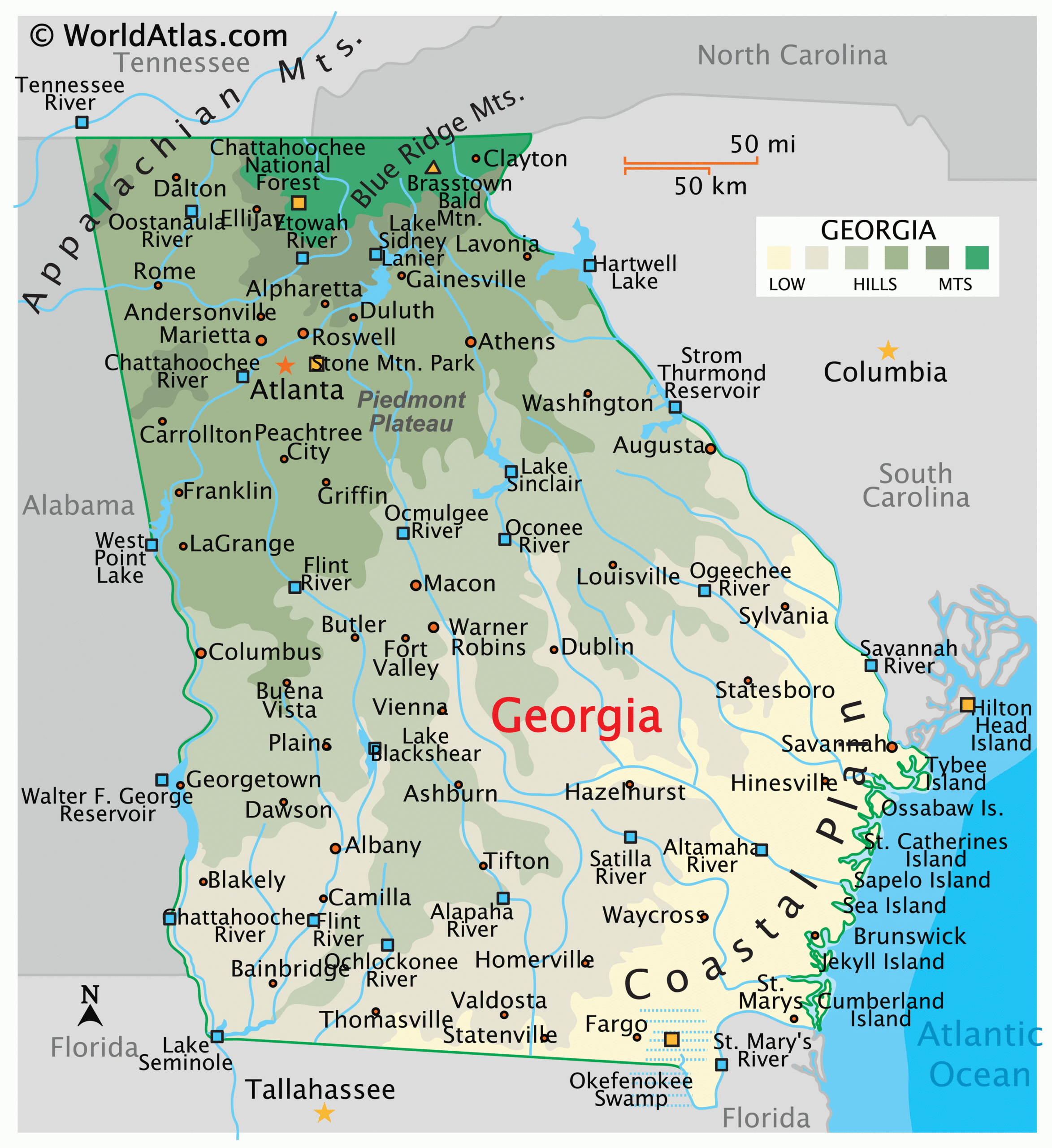 Georgia Map Geography Of Georgia Map Of Georgia Worldatlas