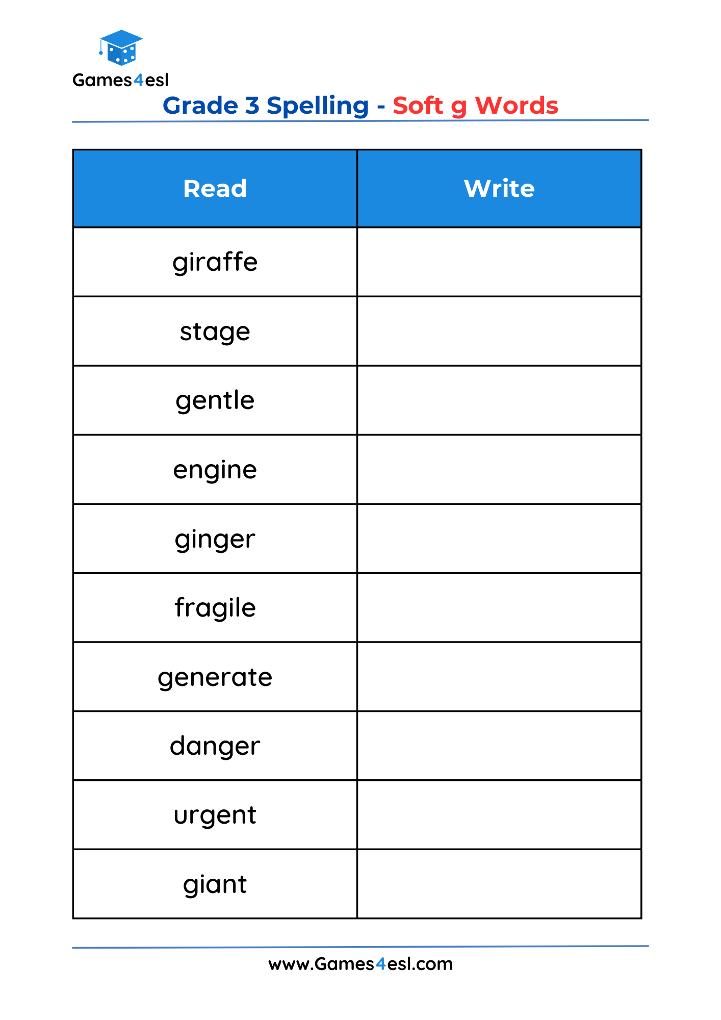 3rd grade spelling words worksheets