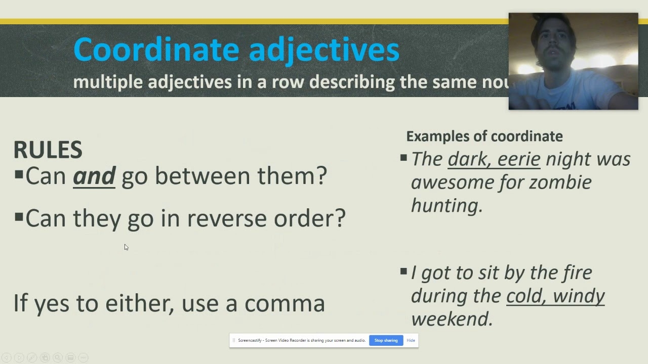 Grammer Rule 6 Coordinate Adjectives YouTube