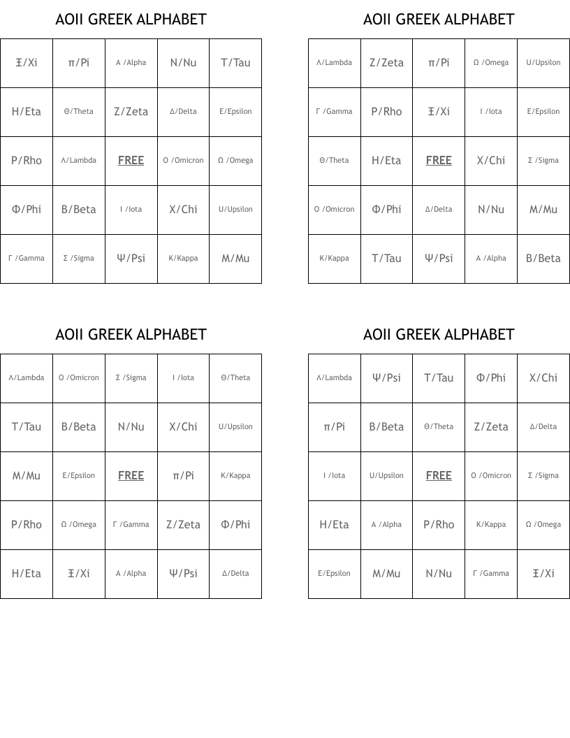 Greek Alphabet Crossword WordMint