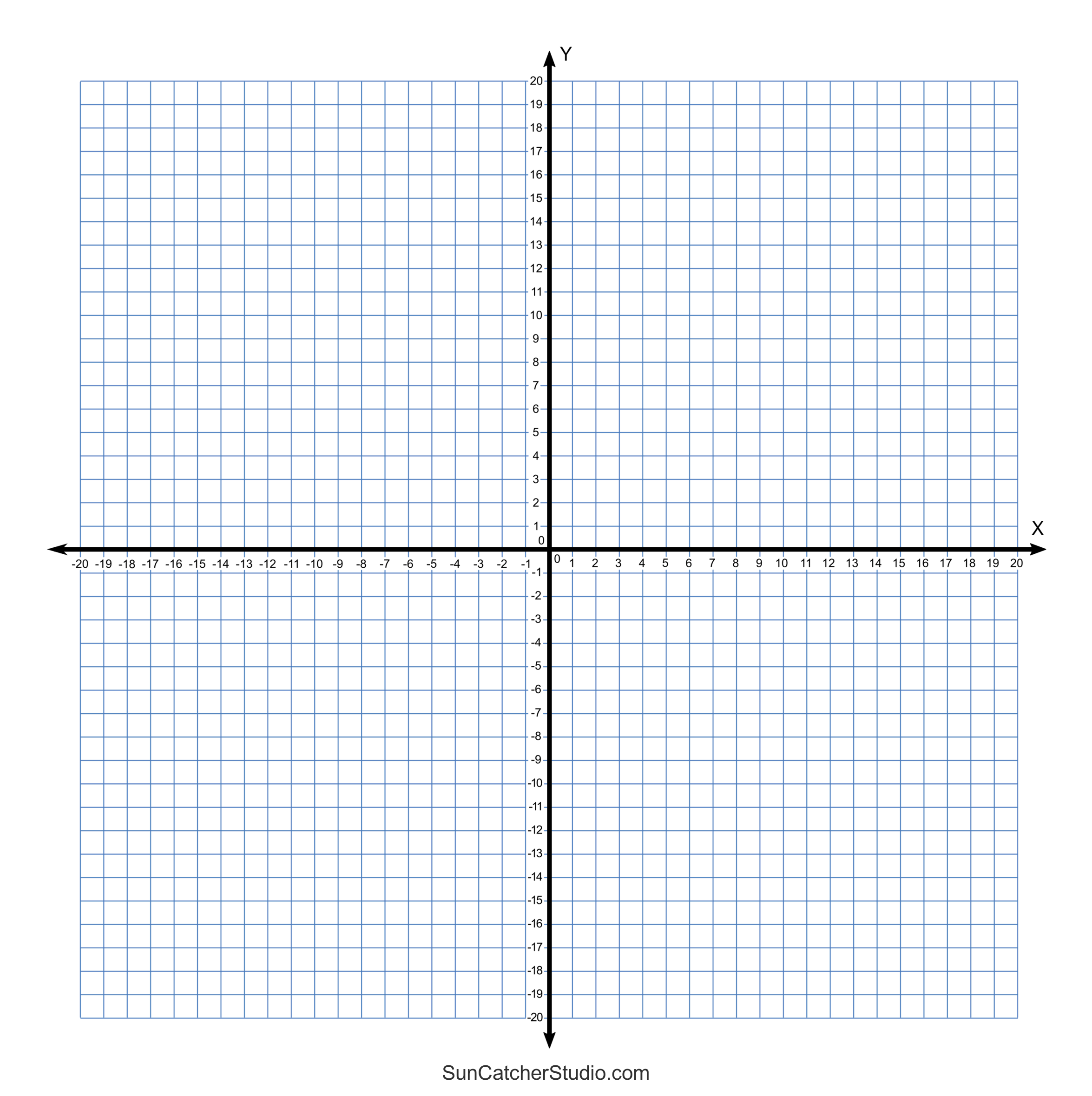 Grid Paper Printable 4 Quadrant Coordinate Graph Paper Templates Free Printables Lettering SVG Files Tools Apps