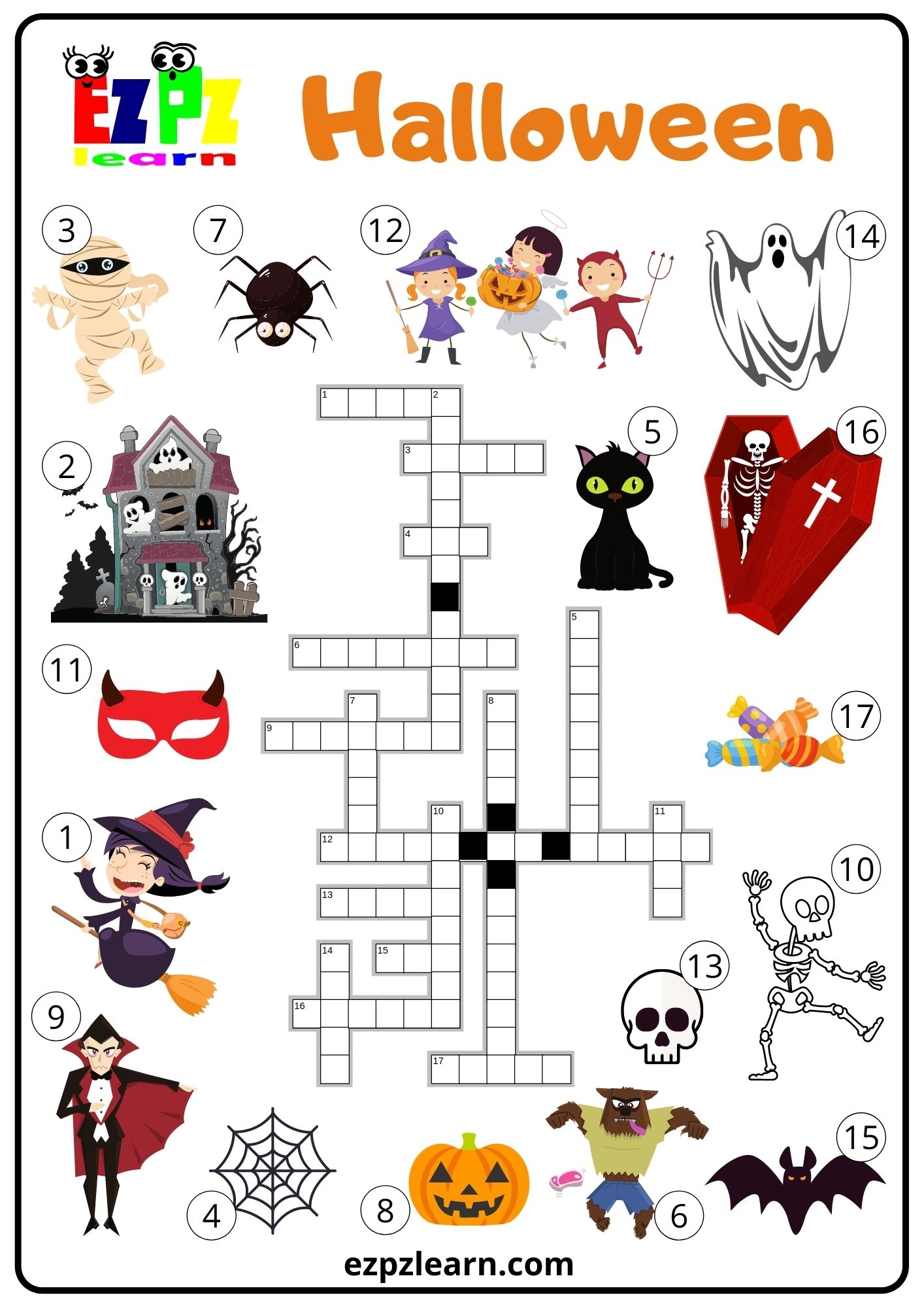 halloween crossword puzzle halloween crossword puzzle